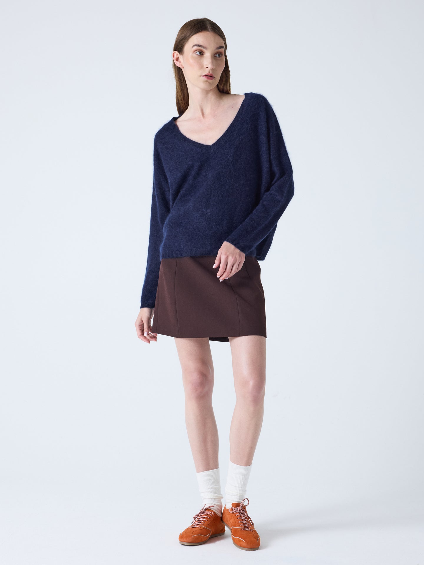 soeli - Pullover aus gebürstetem Kaschmir - Navy