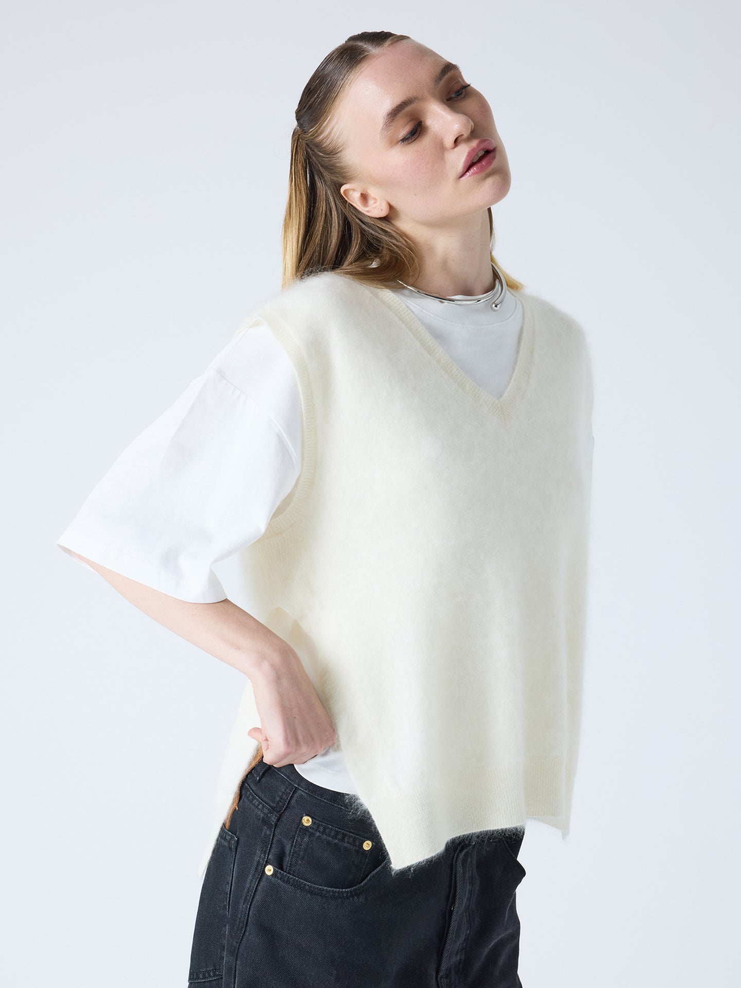 miriam - Pull en cachemire brossé - cream