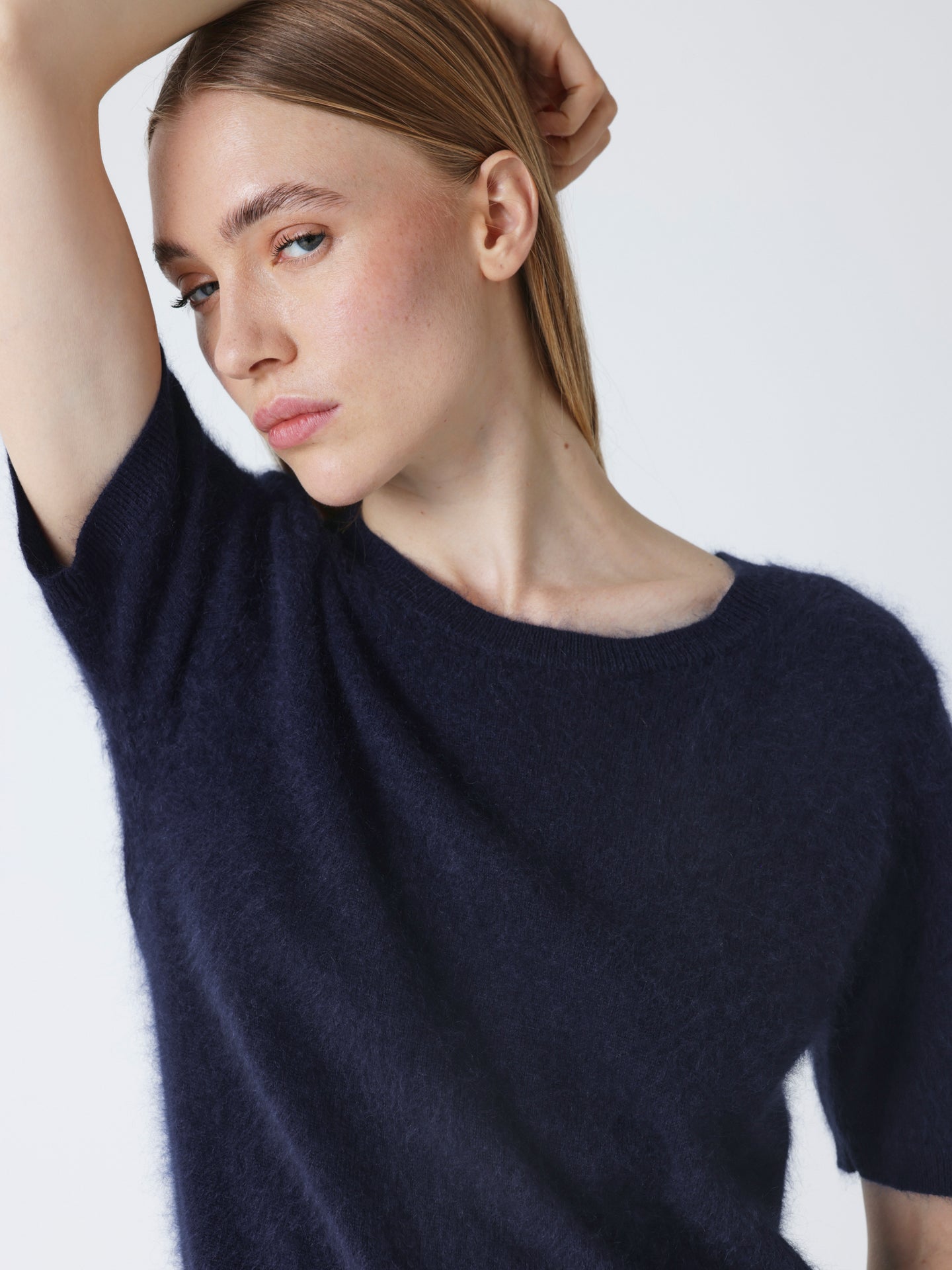 amaya - Pull en cachemire brossé - navy