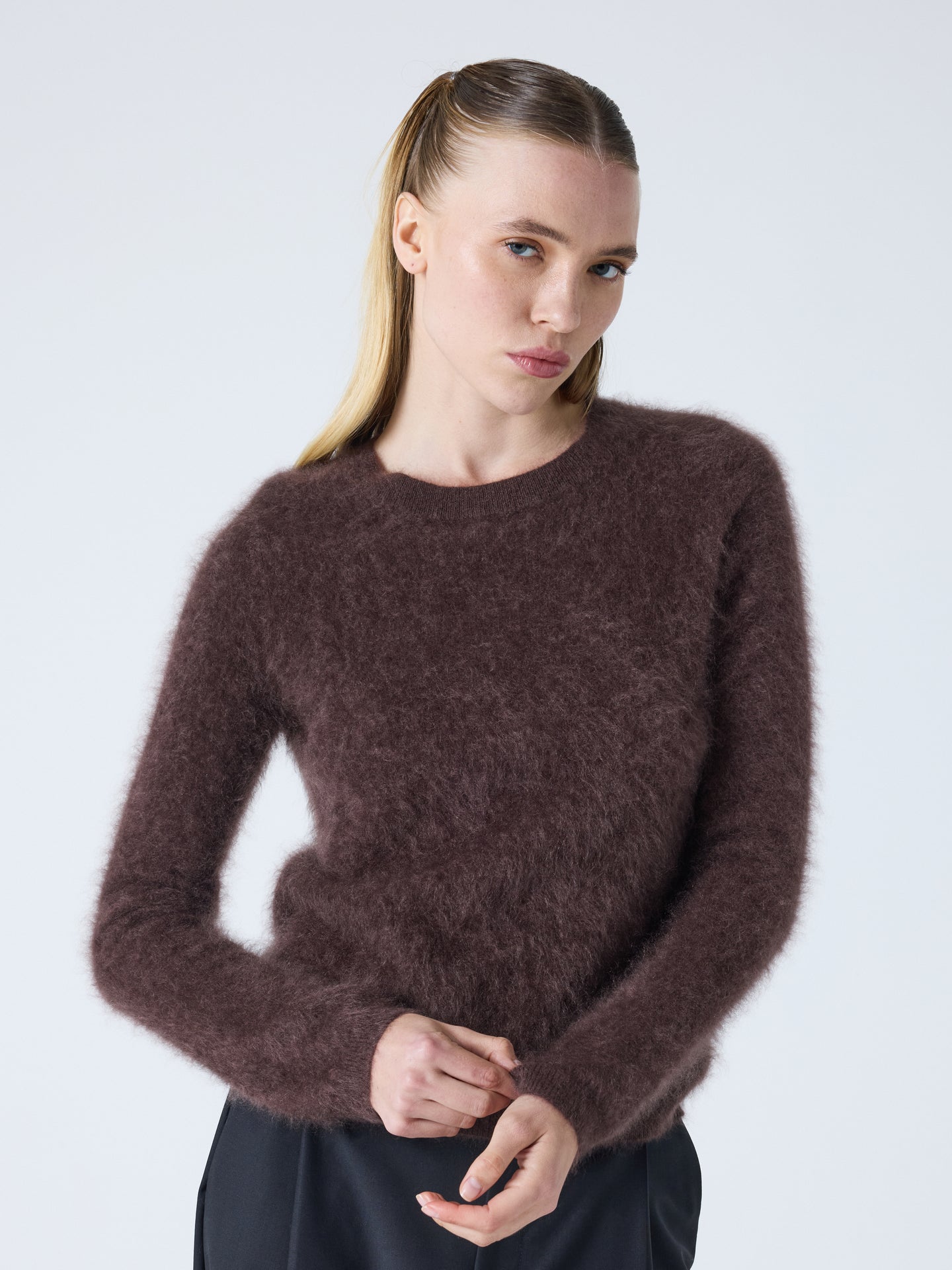 cali - Pull en cachemire brossé - brownie