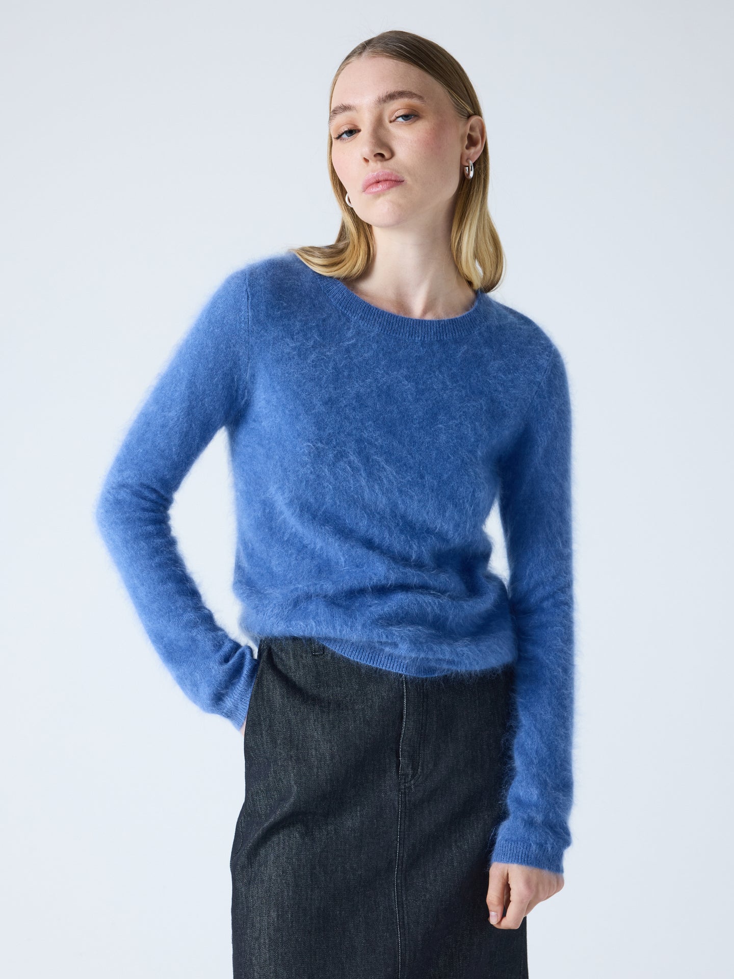 Cali - Pullover aus gebürstetem Kaschmir - denim