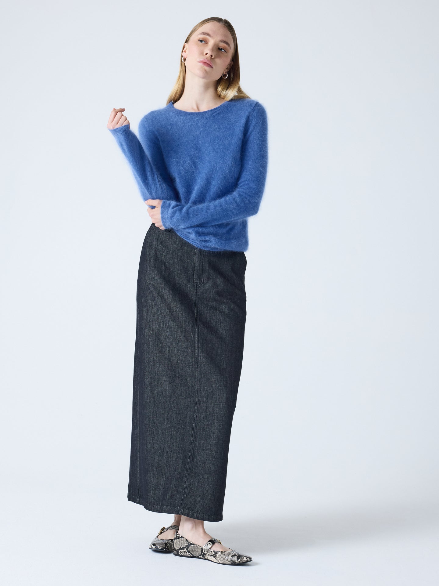 Cali - Pullover aus gebürstetem Kaschmir - denim