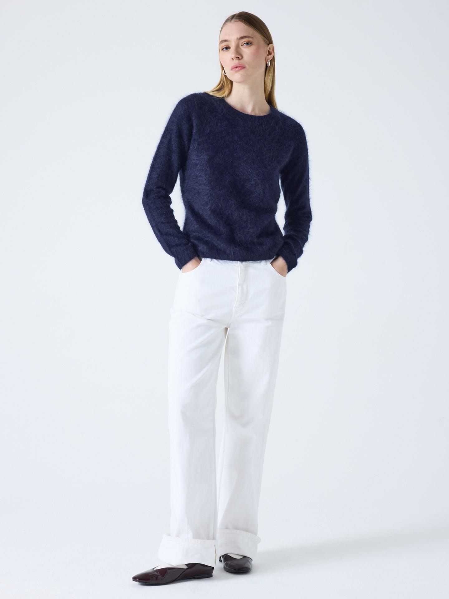 cali - Brushed cashmere sweater - navy