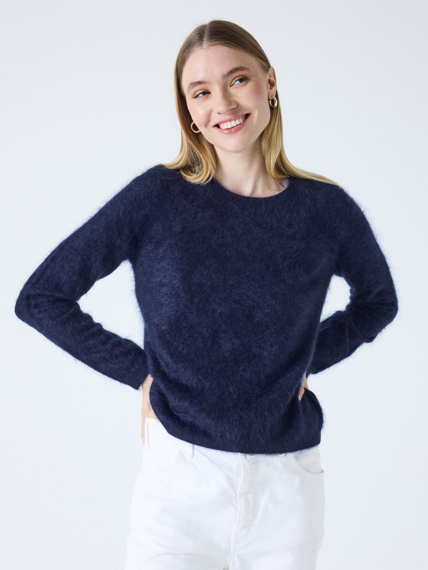 cali - Brushed cashmere sweater - navy