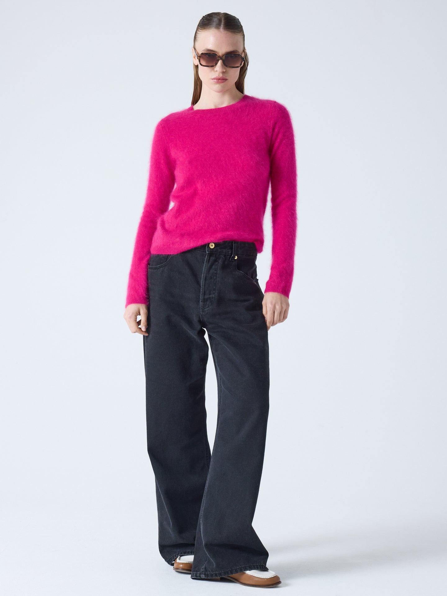 Cali - Pullover aus gebürstetem Kaschmir - raspberry