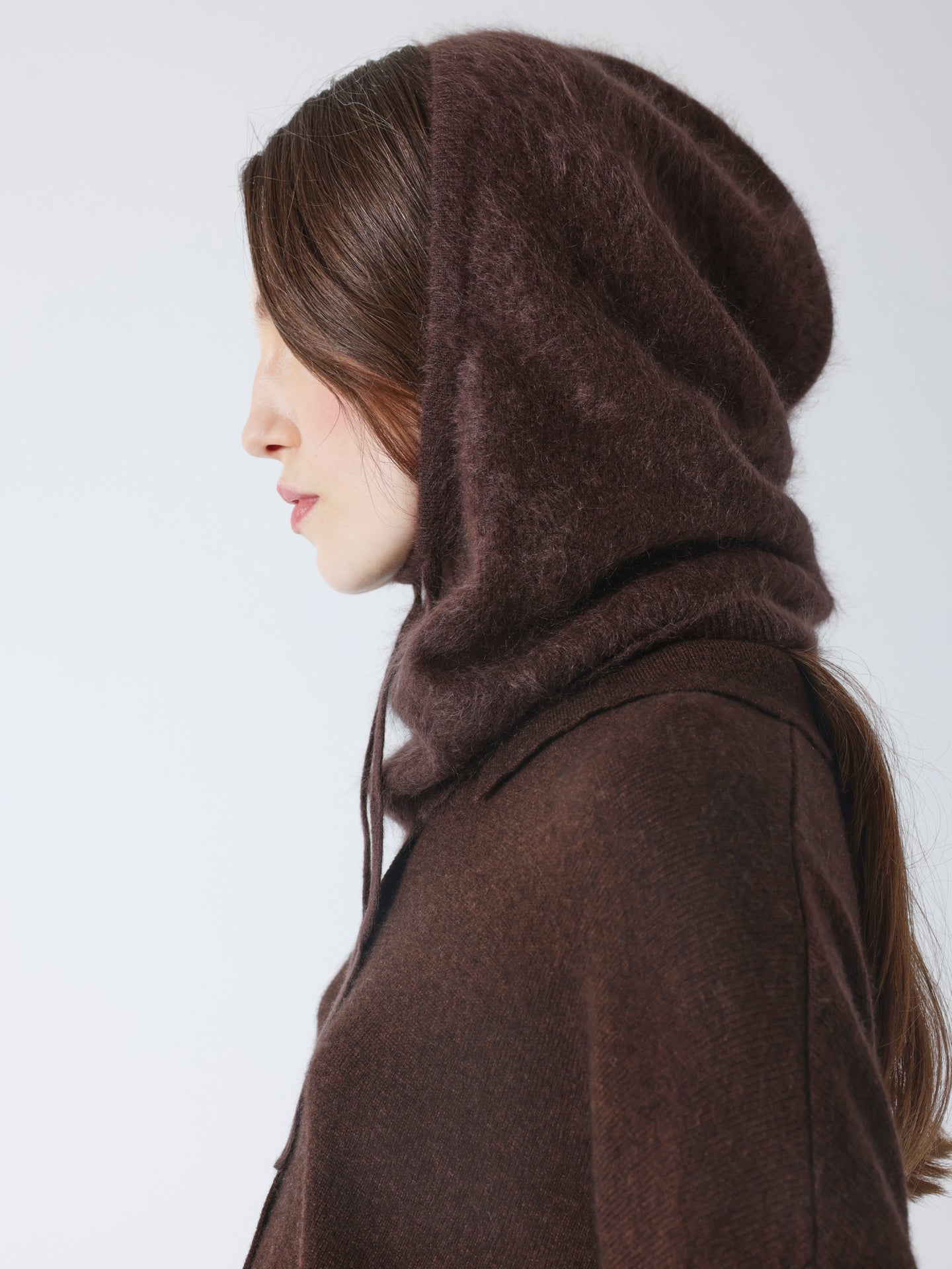 amada - Cagoule cachemire brossé - brownie