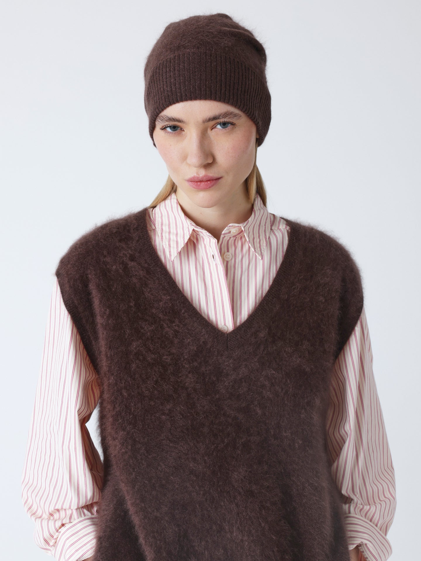 moira - Brushed cashmere beanie - brownie