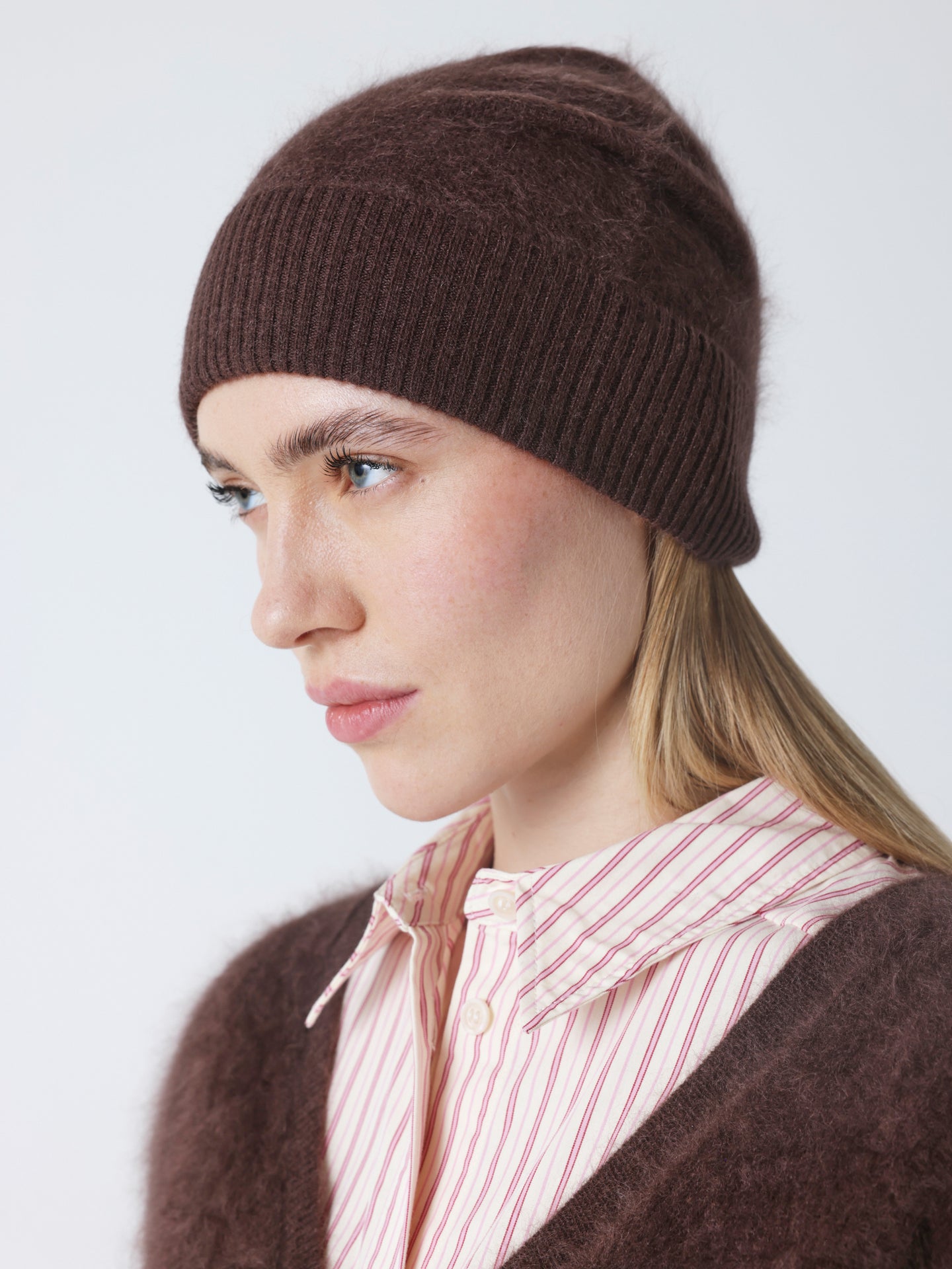 moira - Brushed cashmere beanie - brownie