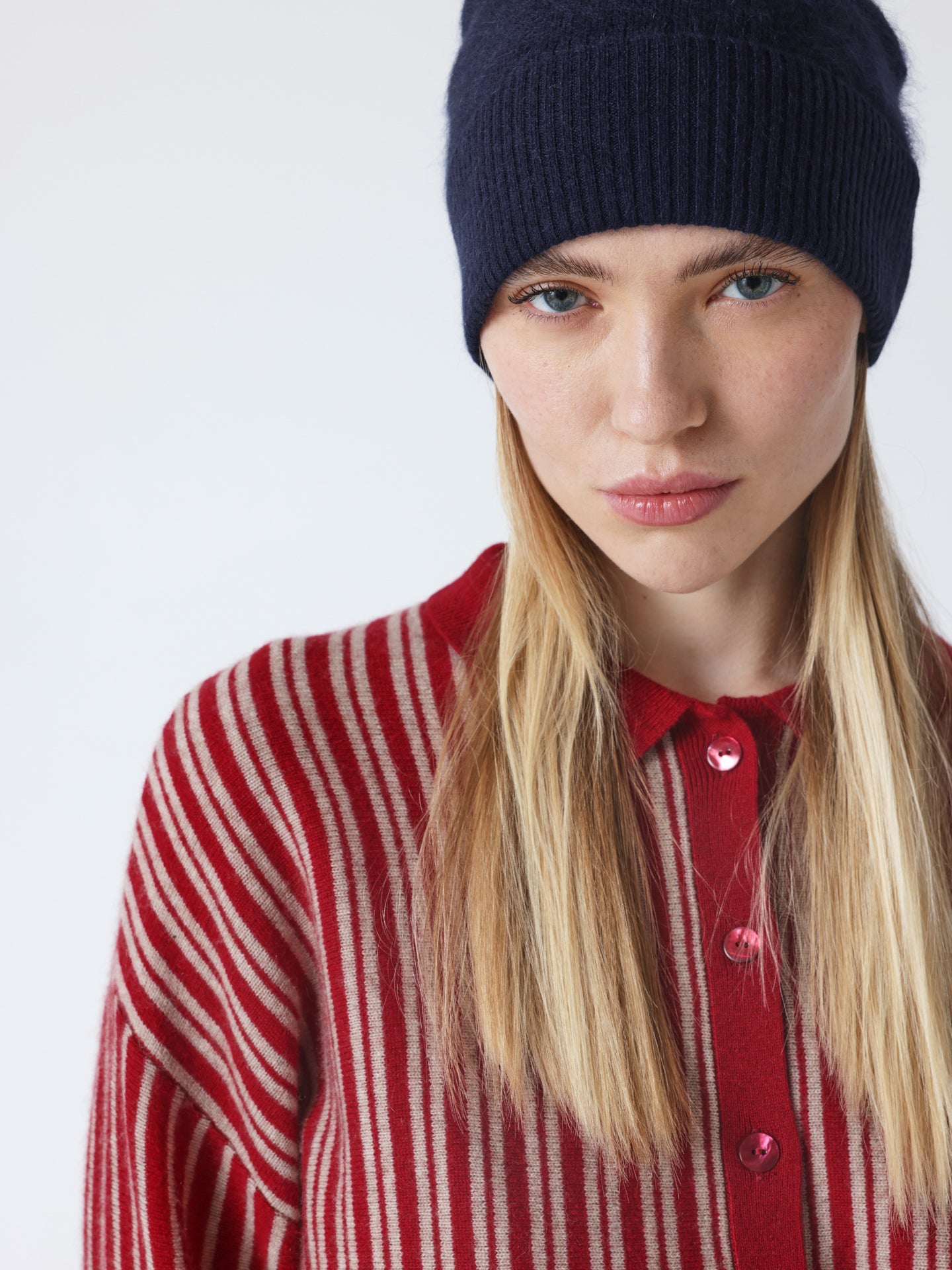 moira - Bonnet en cachemire brossé  - navy