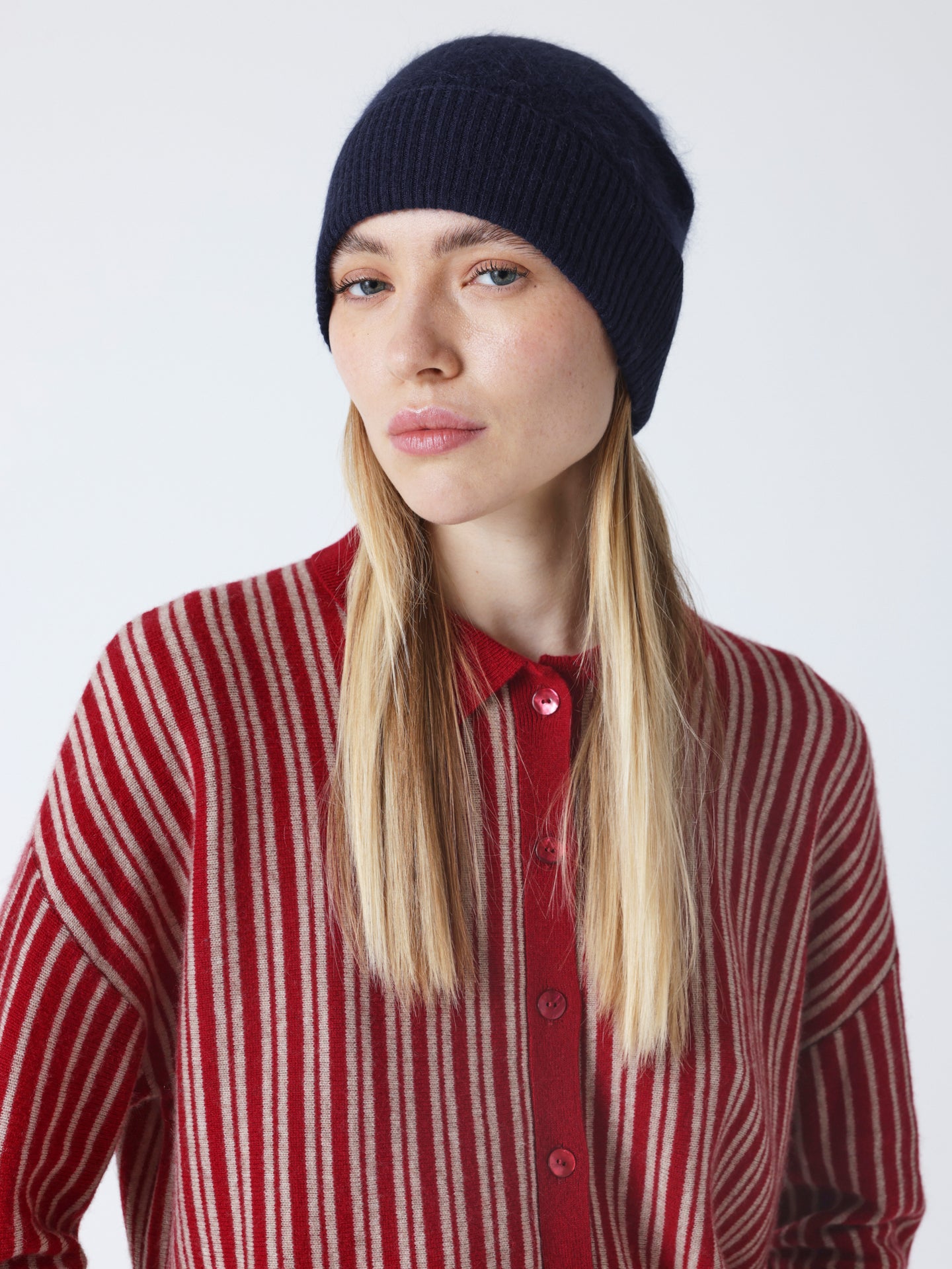 moira - Bonnet en cachemire brossé  - navy