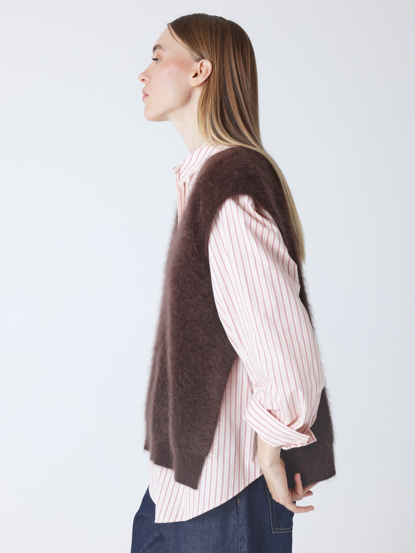 sleeveless sweater miriam - brushed cashmere - brownie