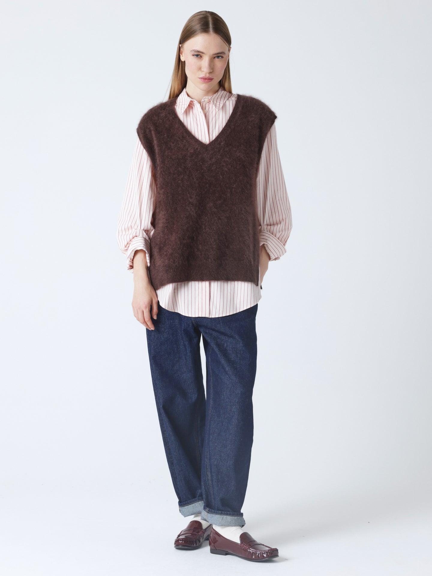 miriam - Pull en cachemire brossé - brownie