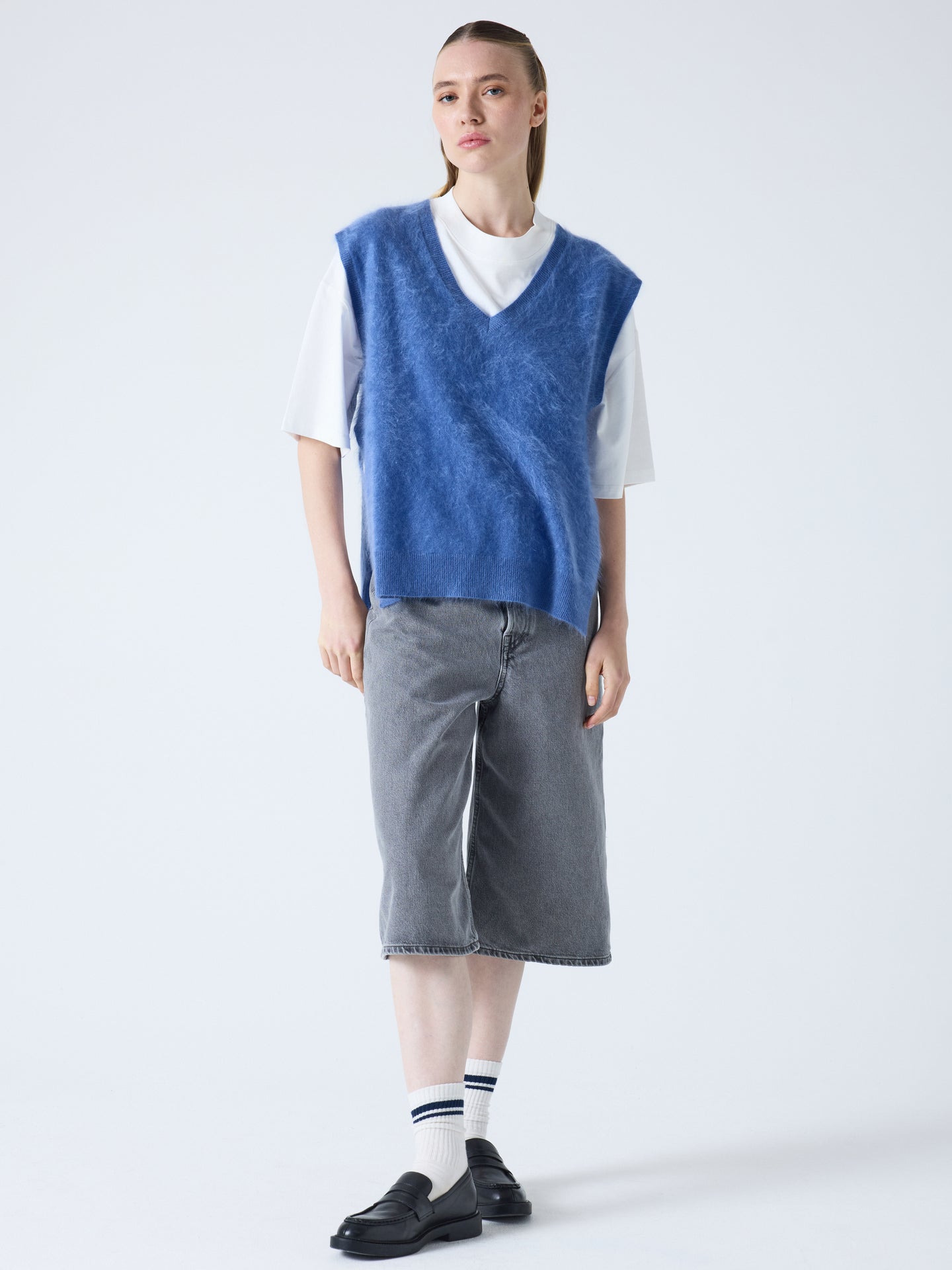 miriam - Pull en cachemire brossé - denim