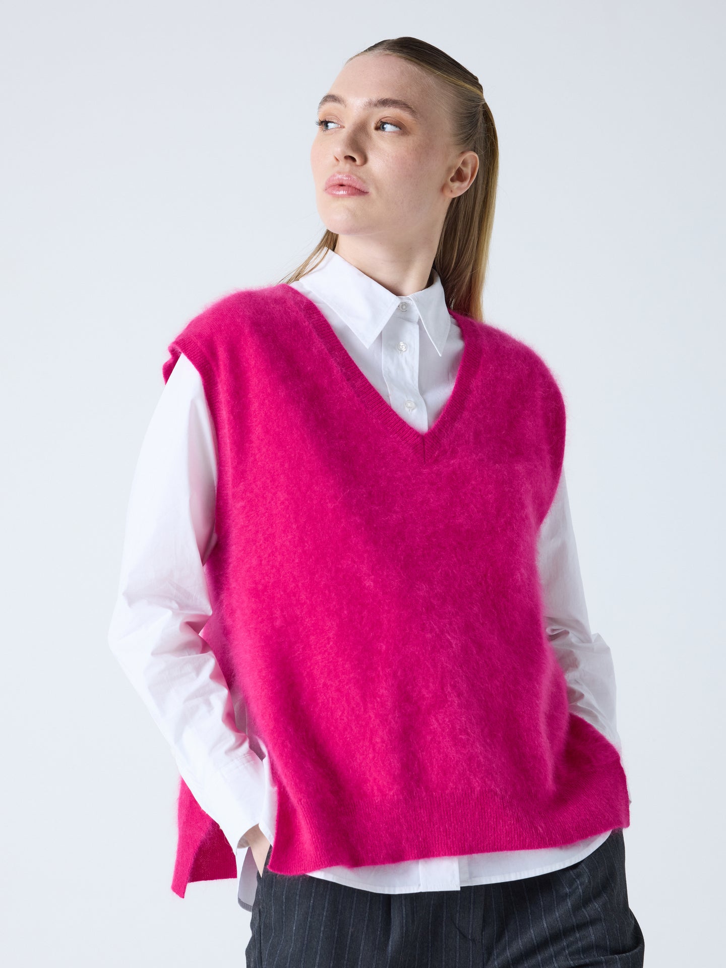 Miriam - Pullover aus gebürstetem Kaschmir - raspberry