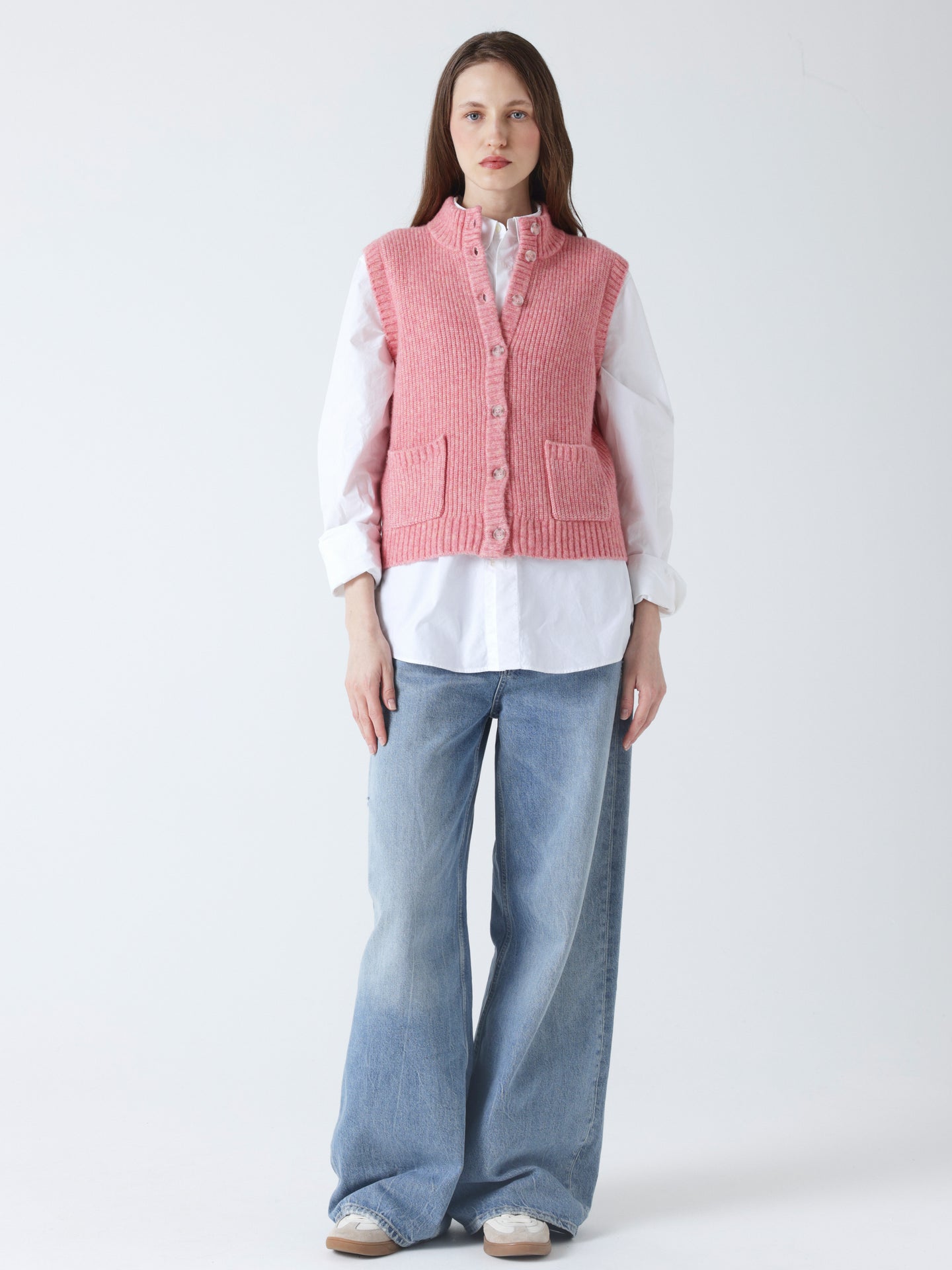ginerva - Wool and cotton vest - peach blossom