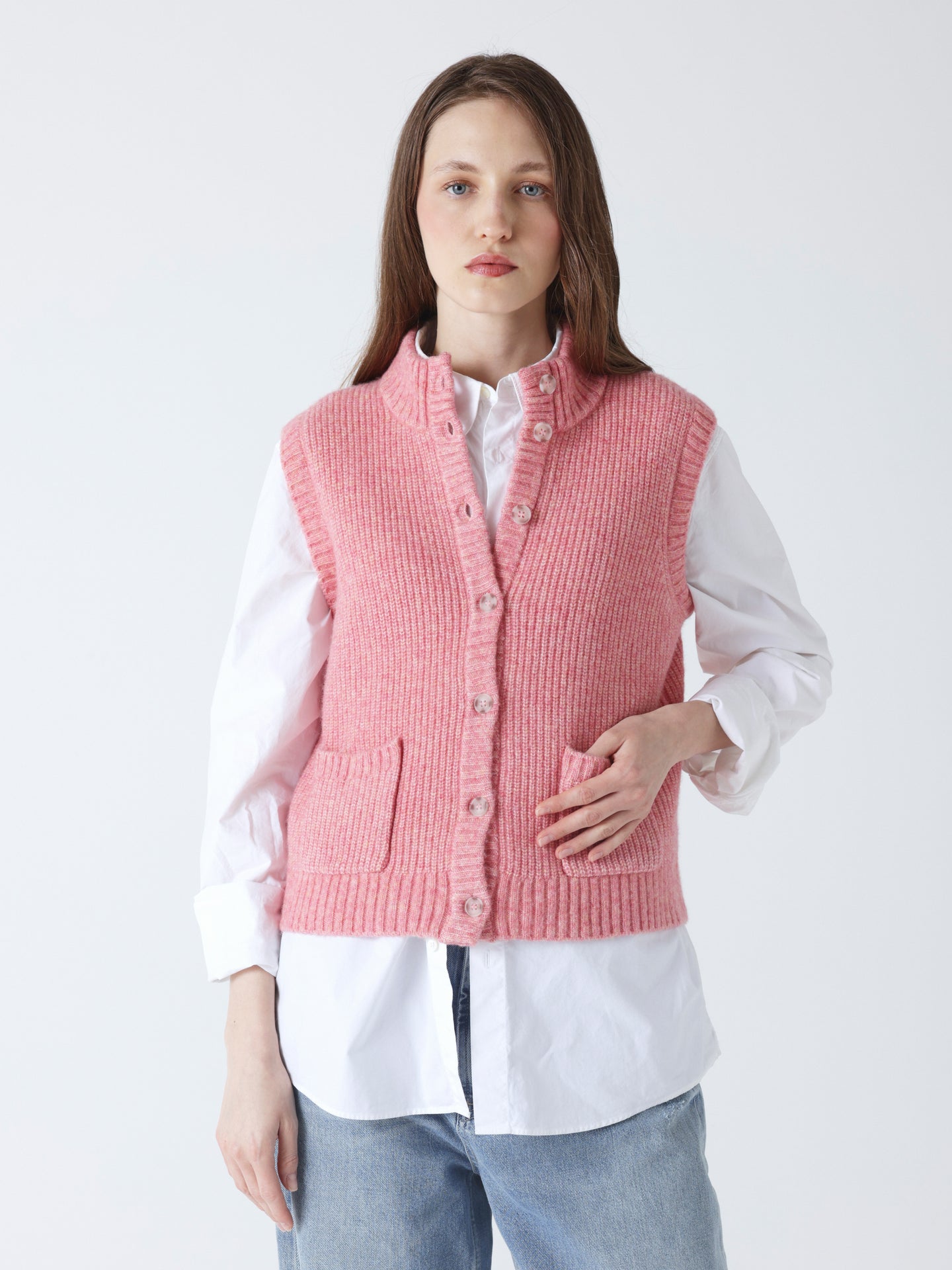 ginerva - Wool and cotton vest - peach blossom
