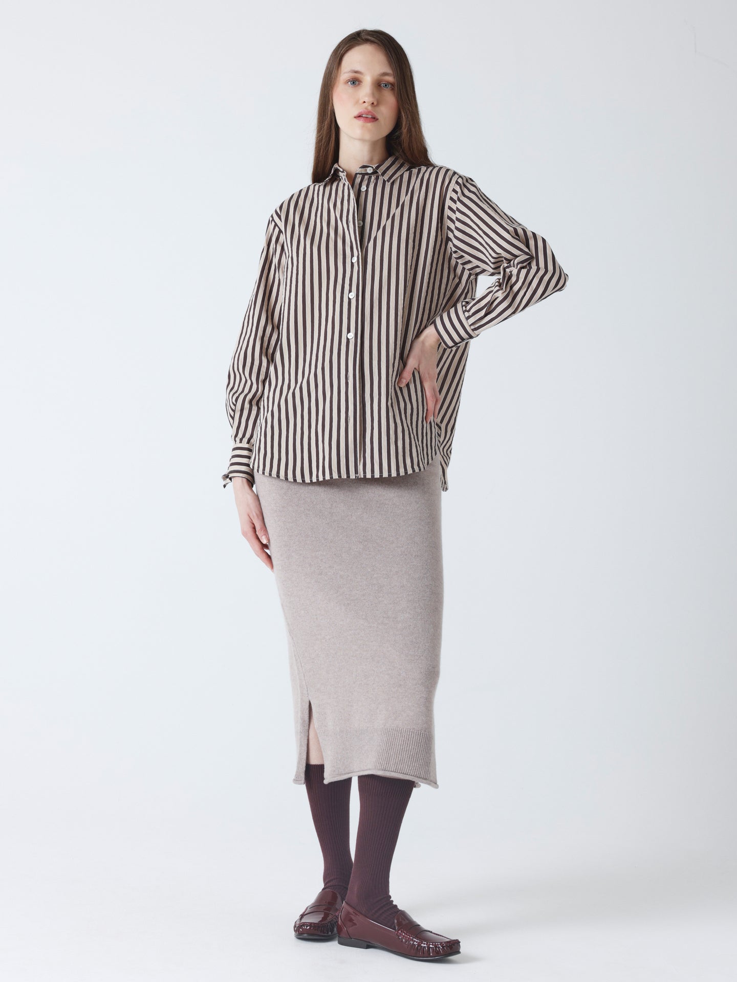 dalia - Jupe laine et cachemire - light heather beige