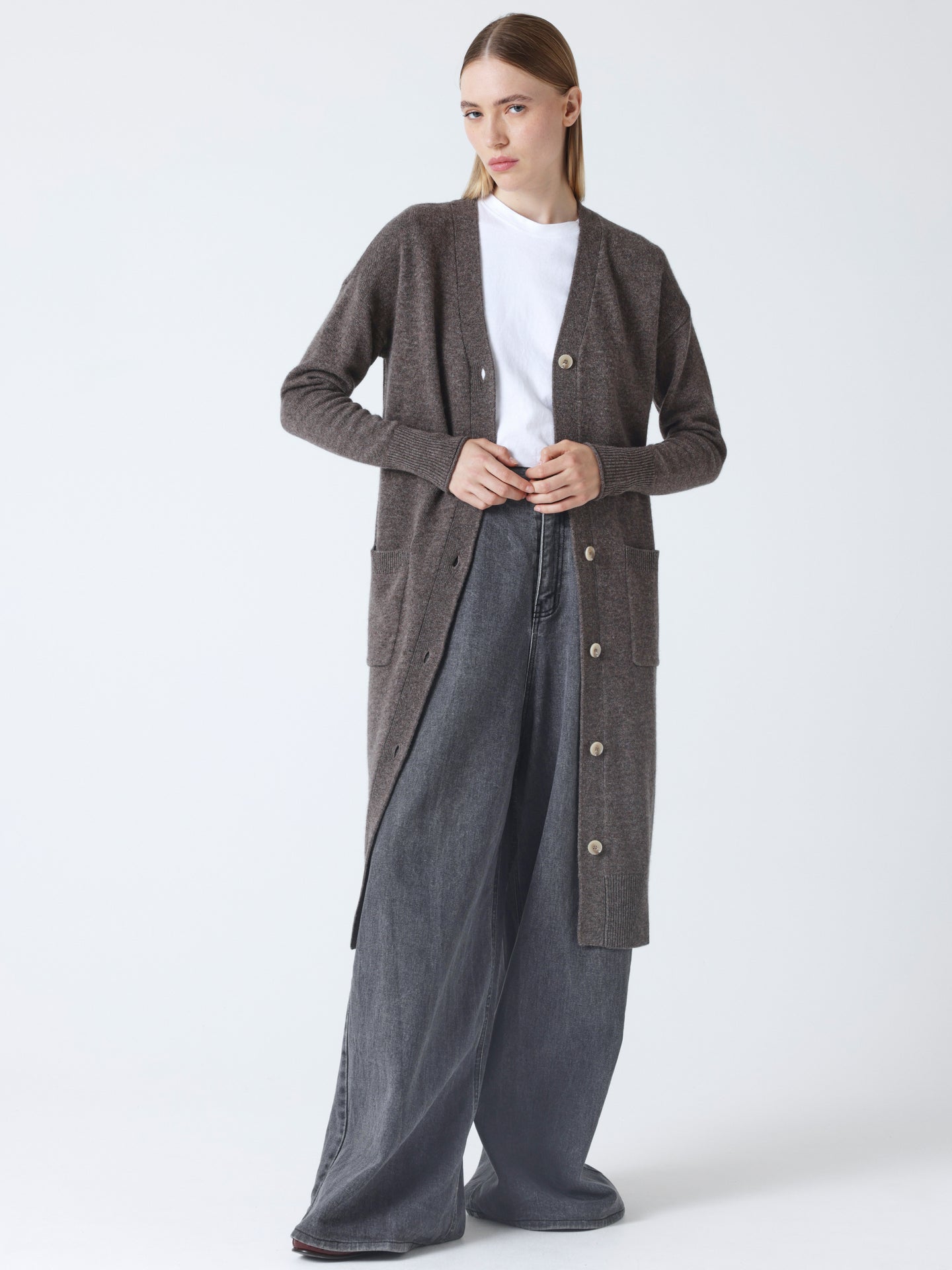 Sabrina - Wool and cashmere cardigan - heather taupe