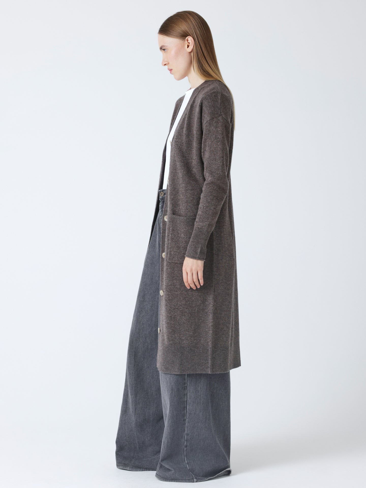 Sabrina - Wool and cashmere cardigan - heather taupe