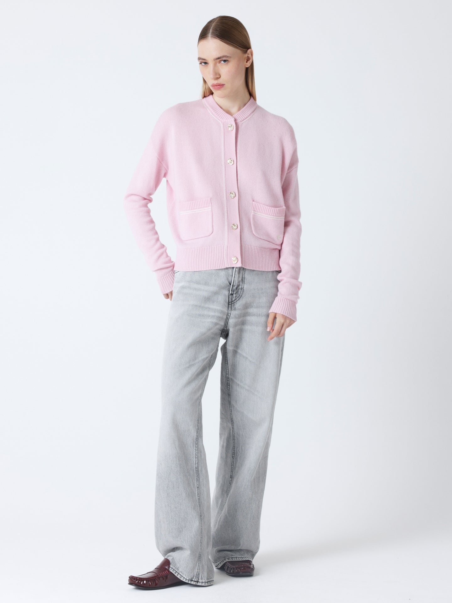 Luana - Wool and cashmere bomber jacket - blush
