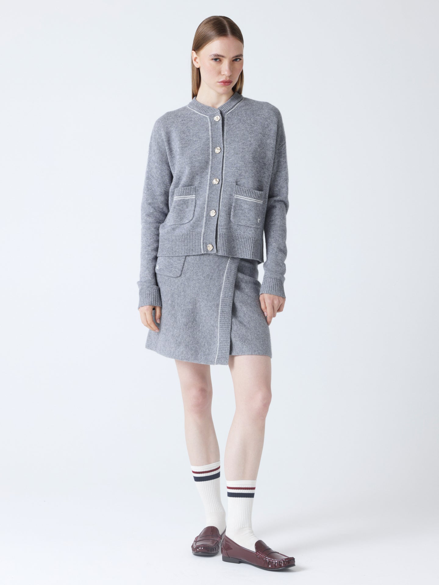 Luana - Wool and cashmere bomber jacket - heather gray