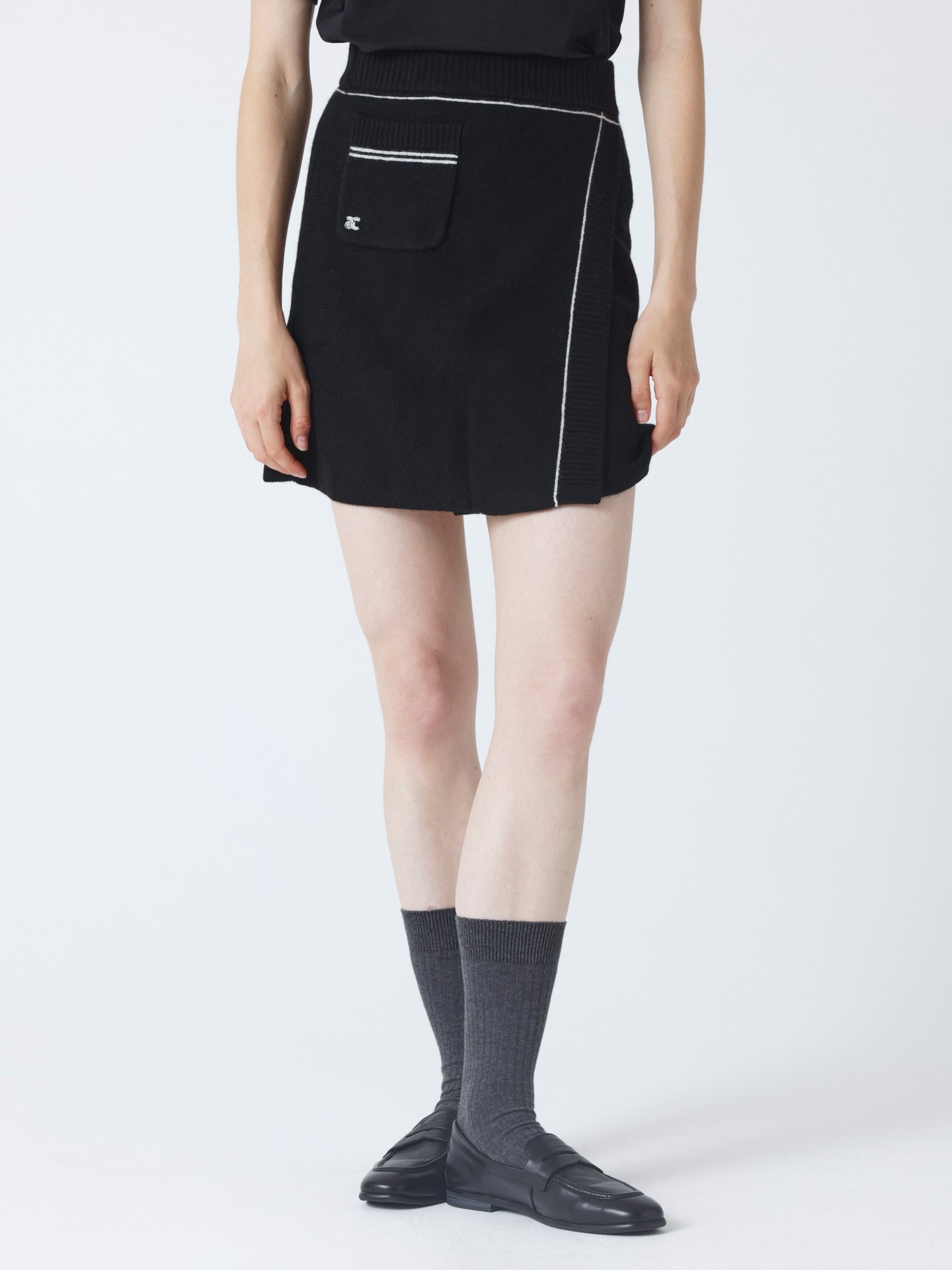 stella - Jupe laine et cachemire - black