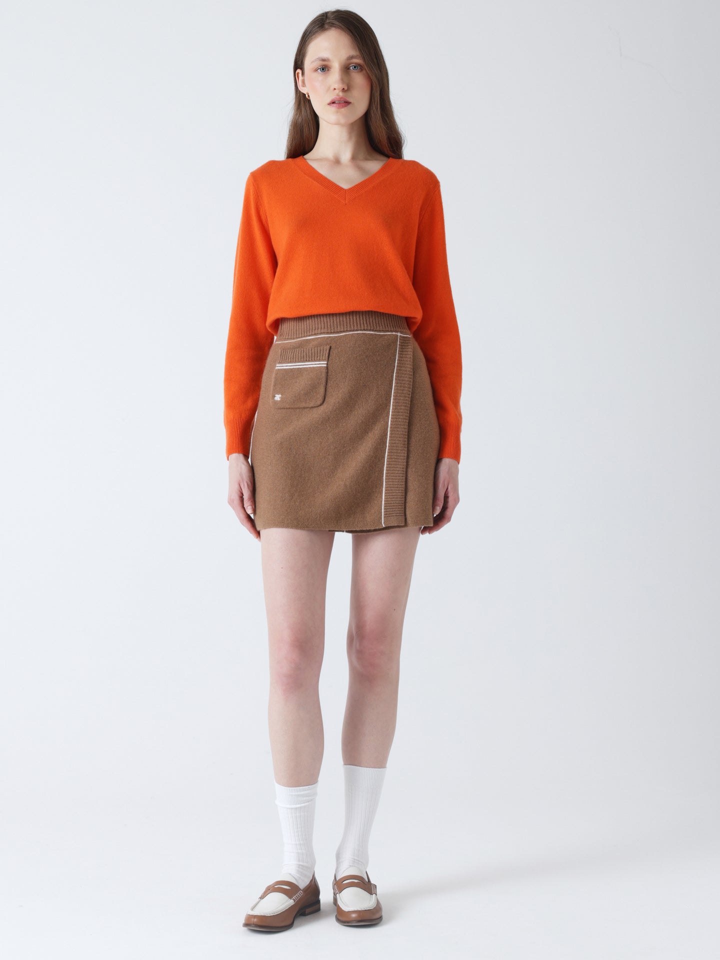 Stella - Wool and cashmere skirt - camel