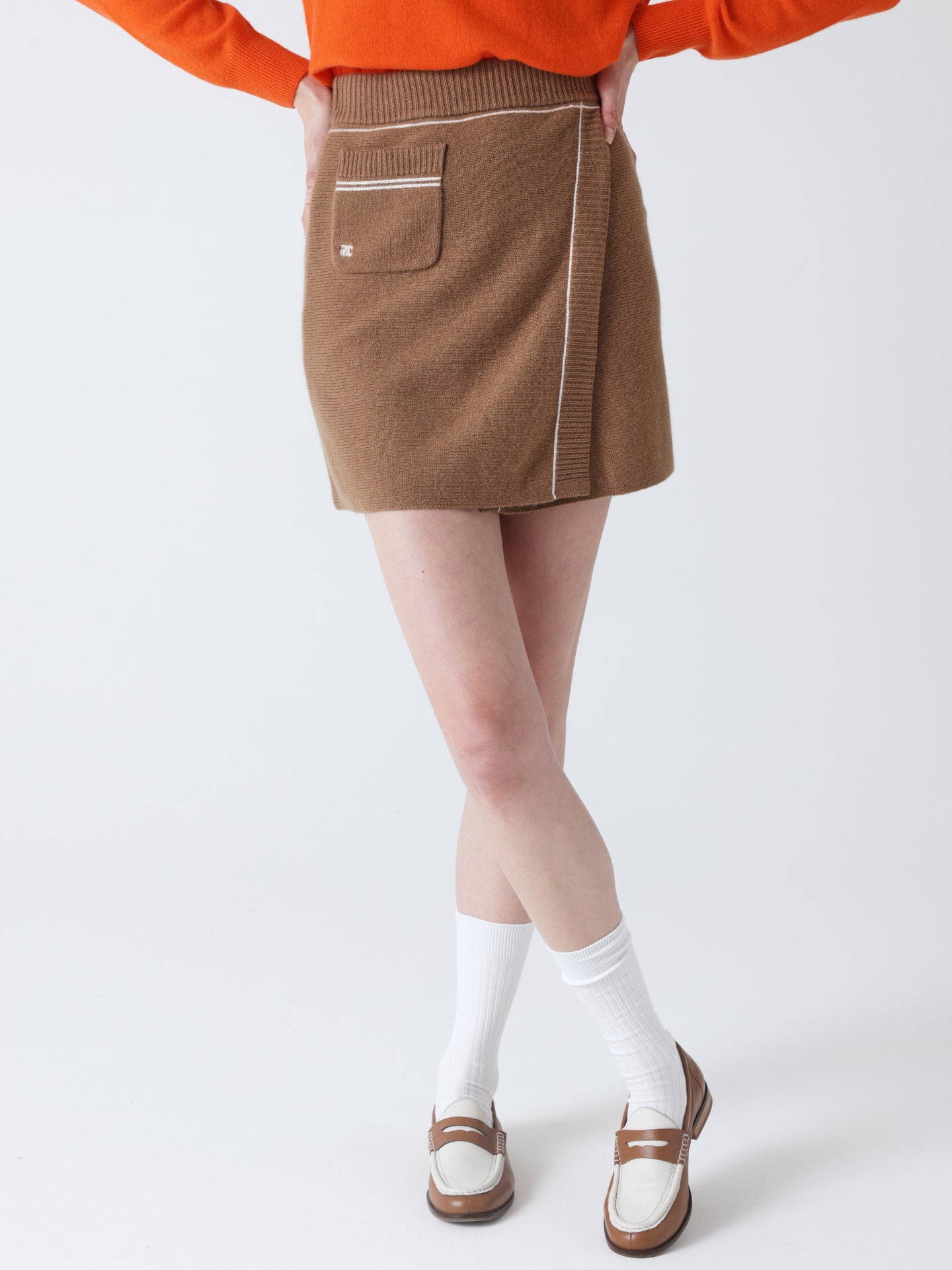 Stella - Wool and cashmere skirt - camel