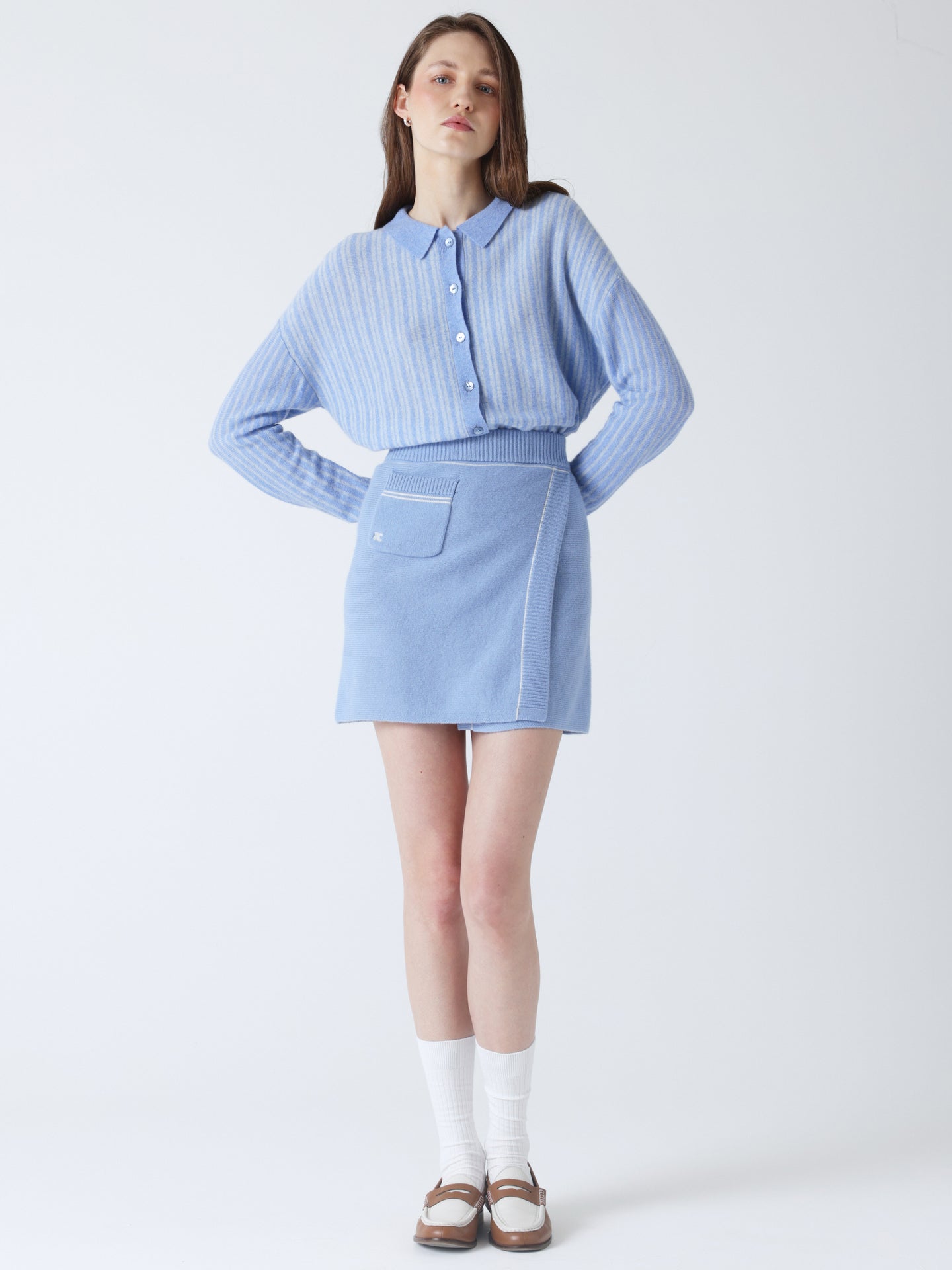 Stella - Rock aus Wolle und Kaschmir - sky