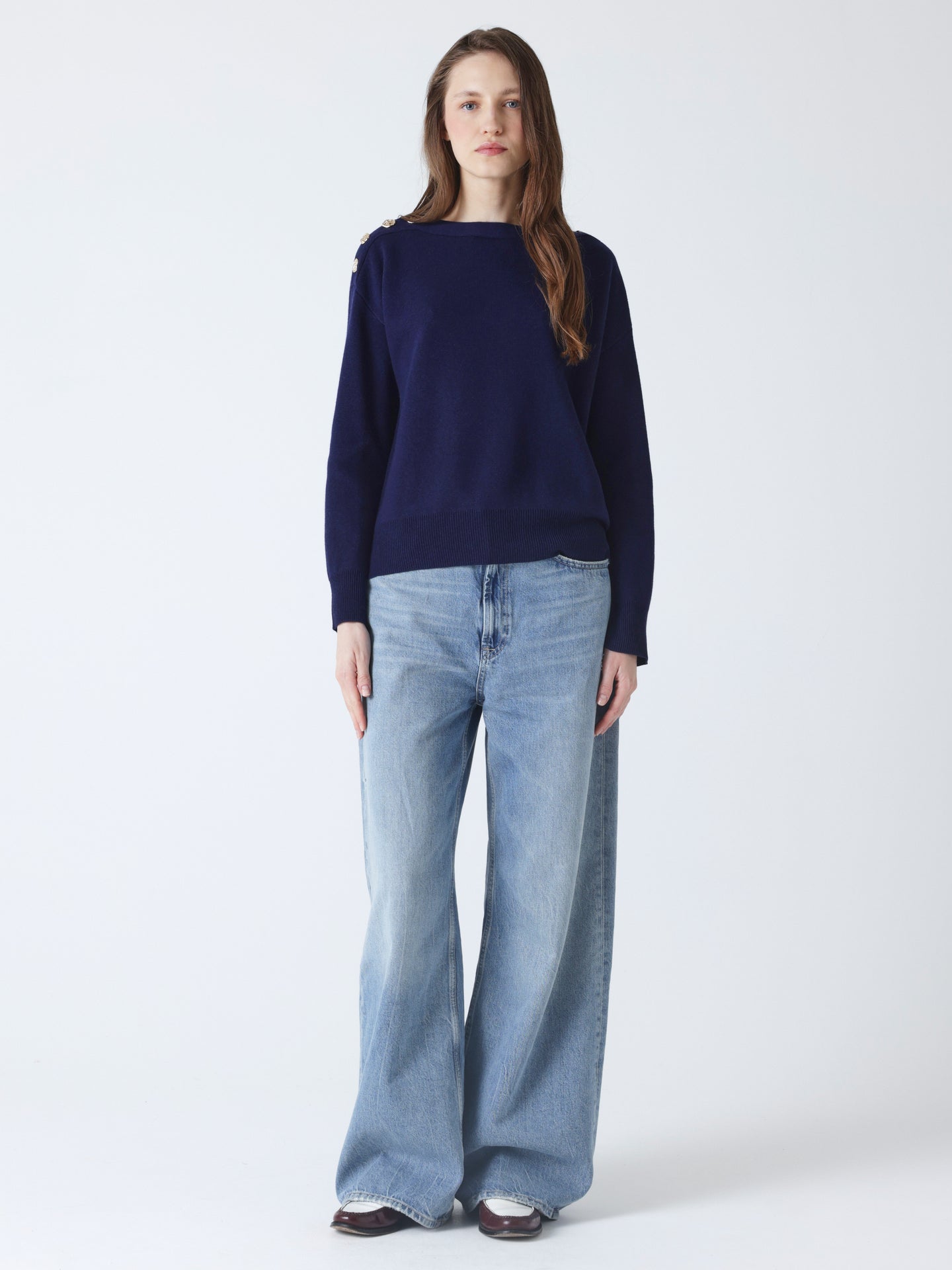 Sienna - Boat neck sweater - navy