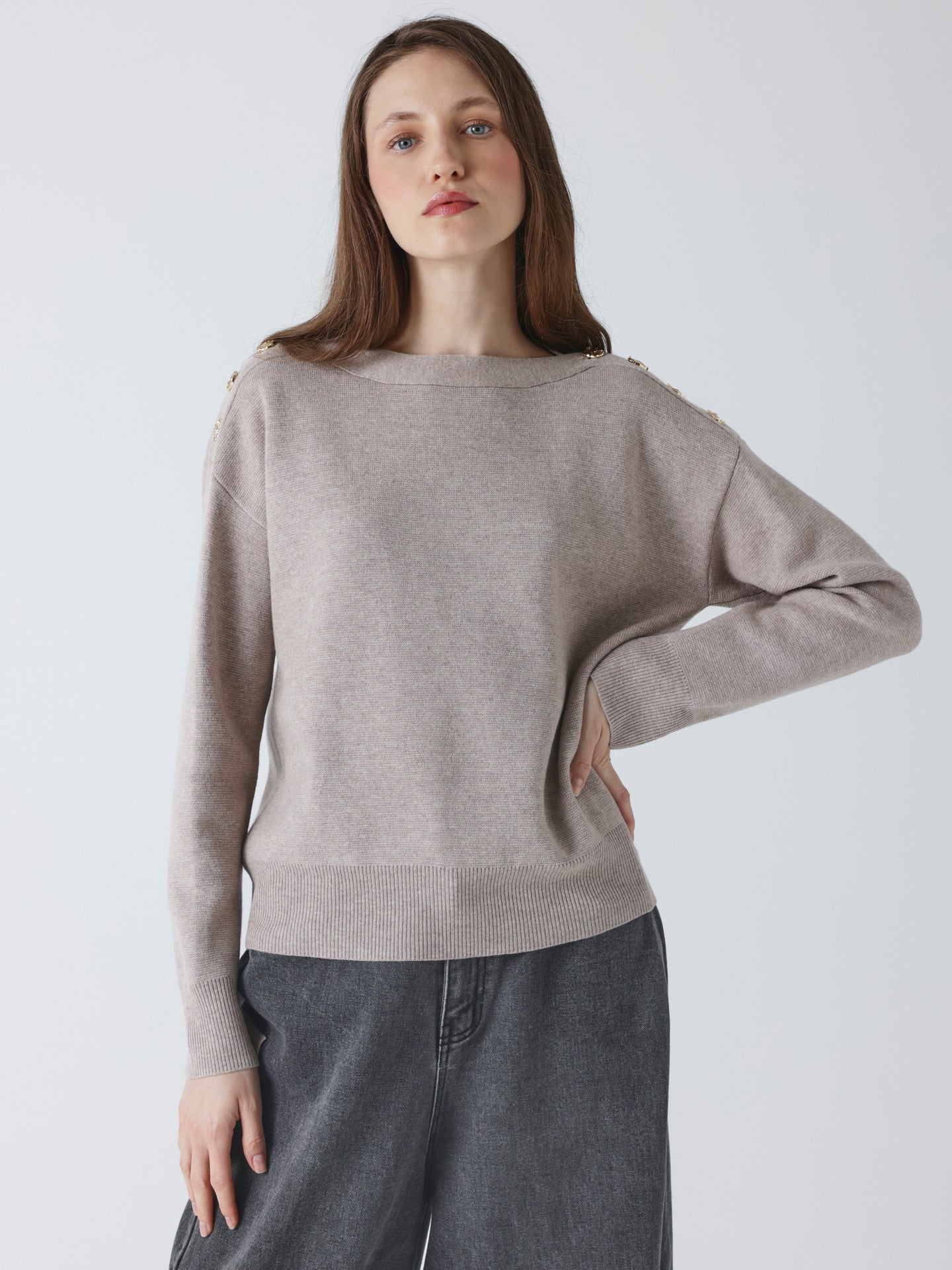 Sienna - Boat neck sweater - nut