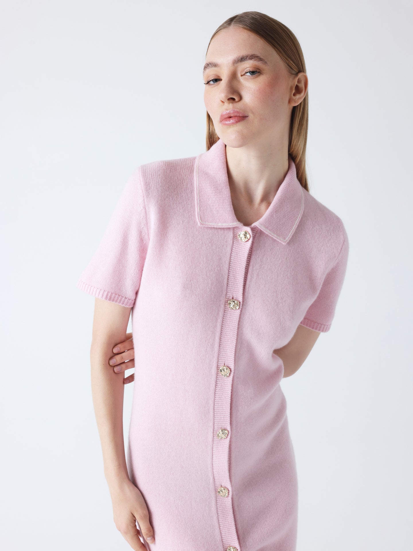 Marika - Polokleid aus Wolle und Kaschmir - blush