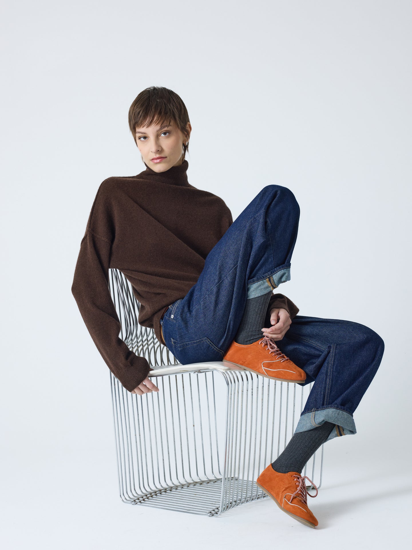 owen - Pull col roulé 100% cachemire - brownie