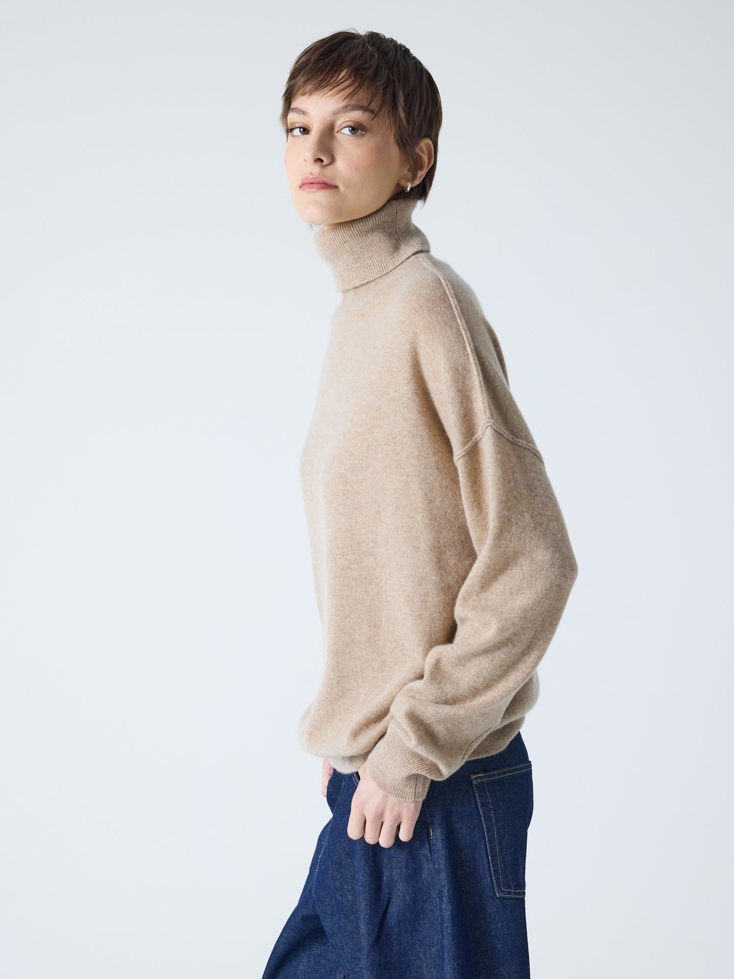 owen - Pull col roulé 100% cachemire - chestnut