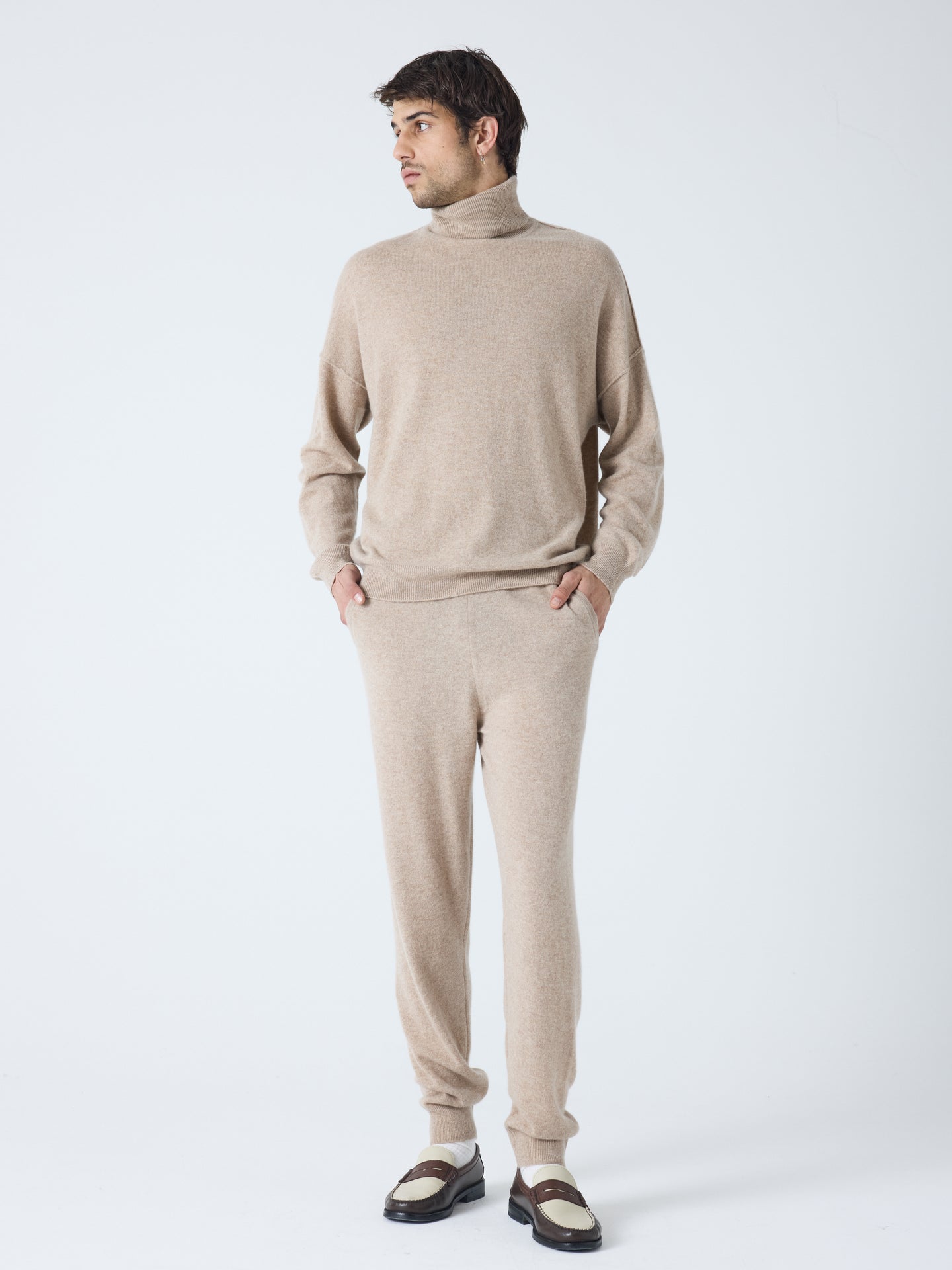 owen - Pull col roulé 100% cachemire - chestnut