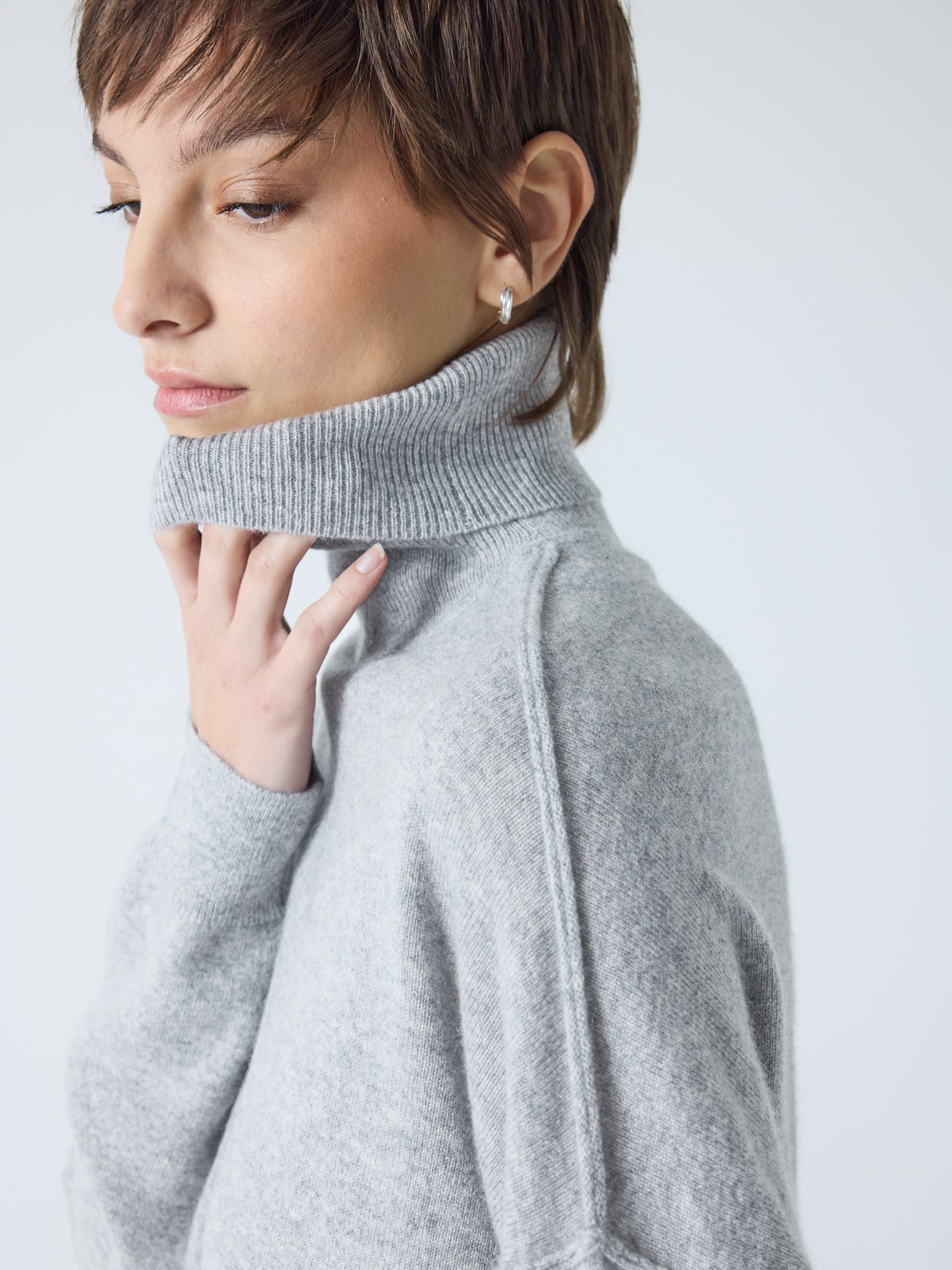 owen - Pull col roulé 100% cachemire - light heather grey