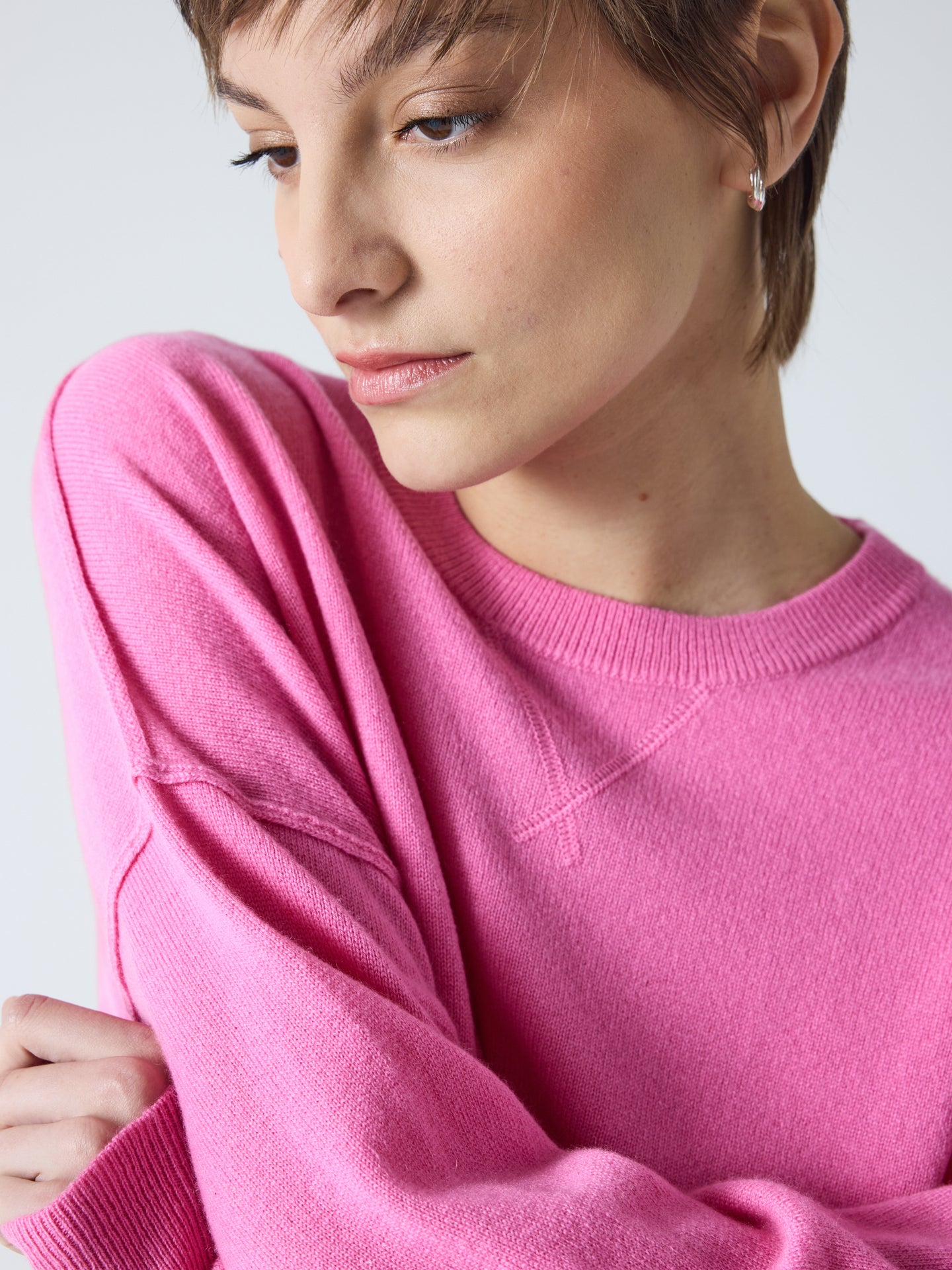 andy - Pull col rond 100% cachemire - candy