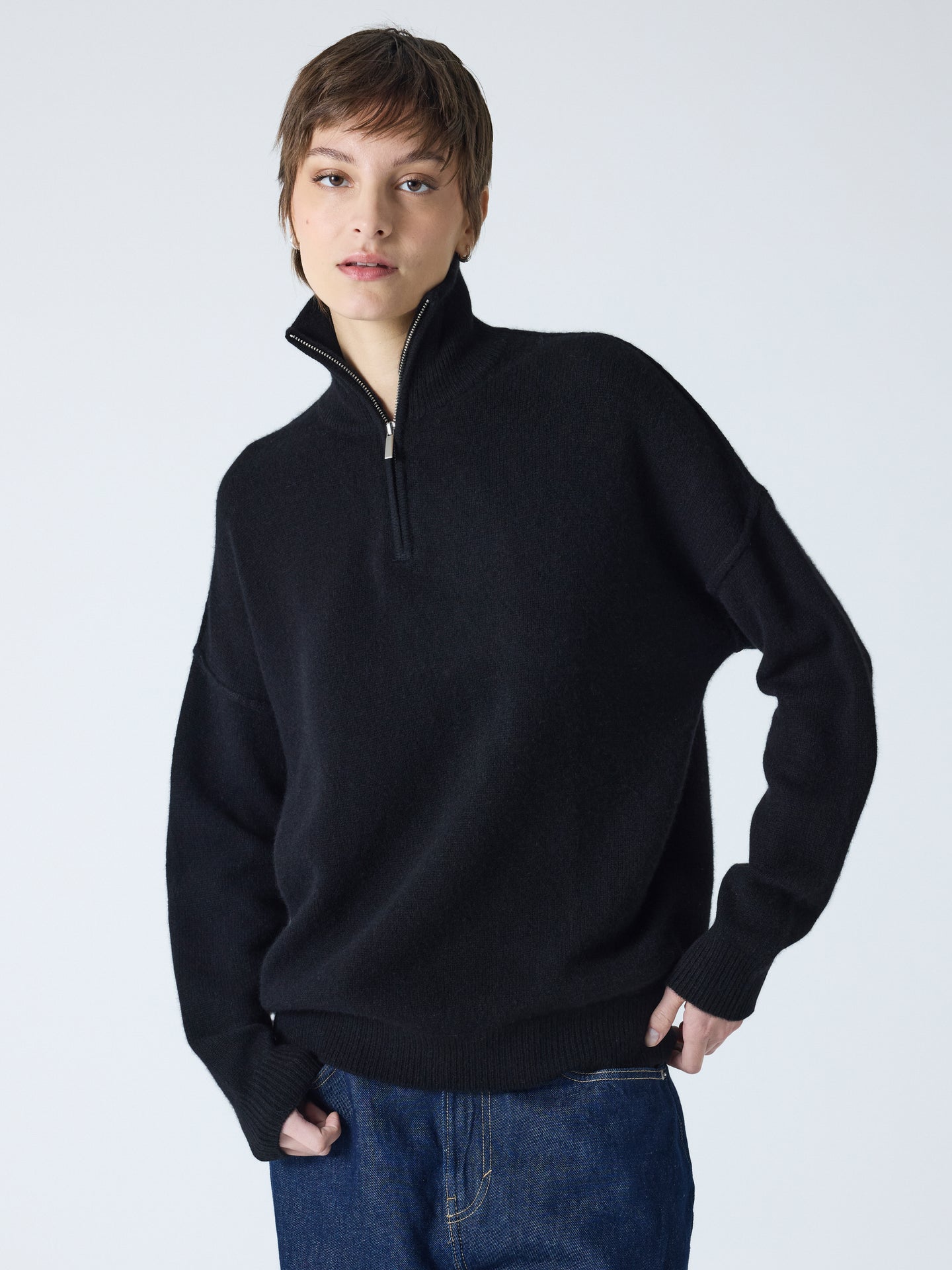 blake - Pull col rond 100% cachemire - black