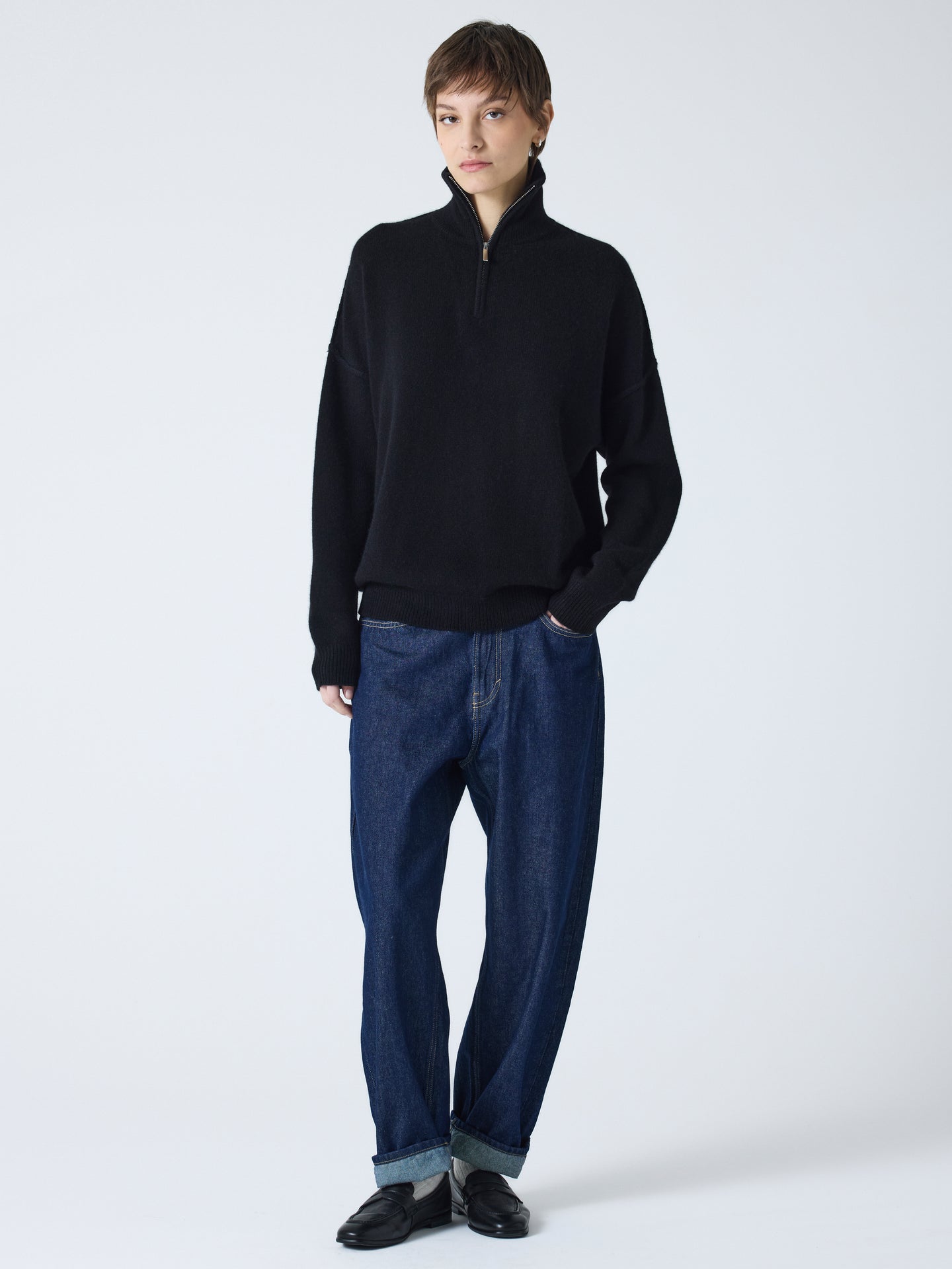 blake - Pull col rond 100% cachemire - black