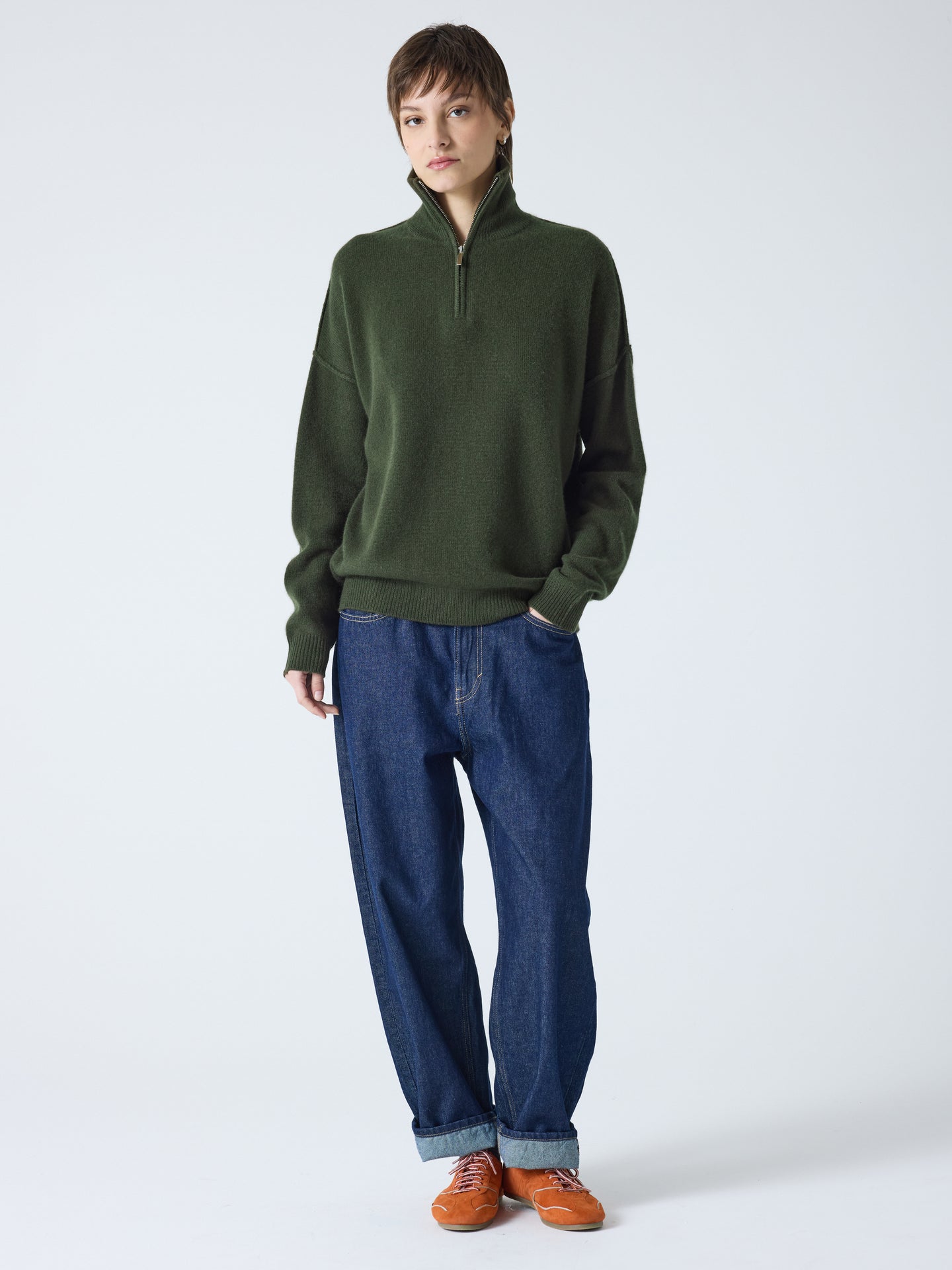 blake - Pull col rond 100% cachemire - forest