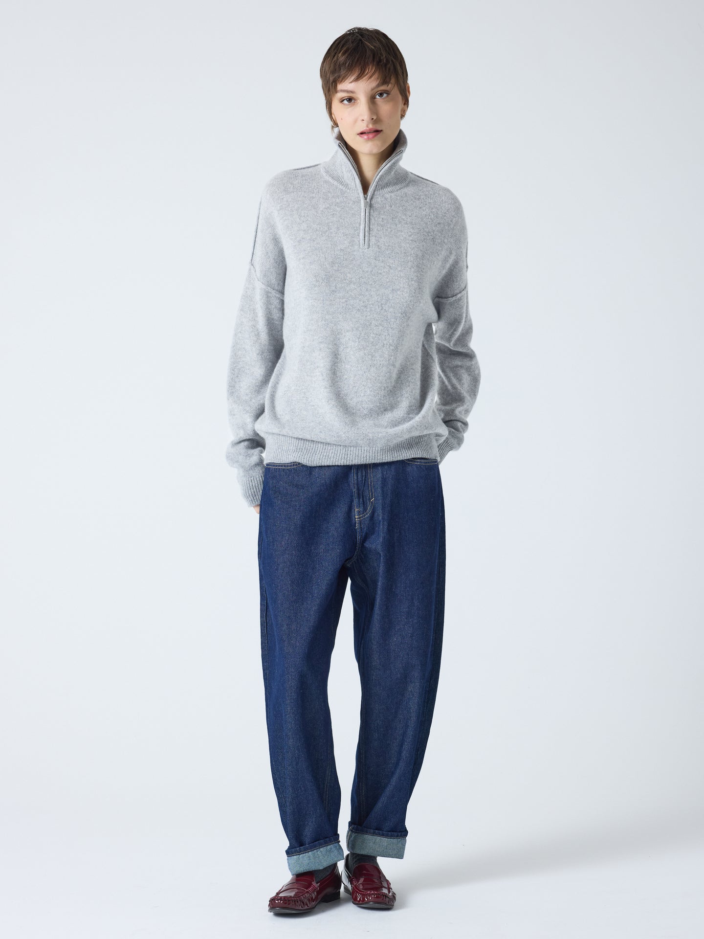 blake - Pull col rond 100% cachemire - light heather grey