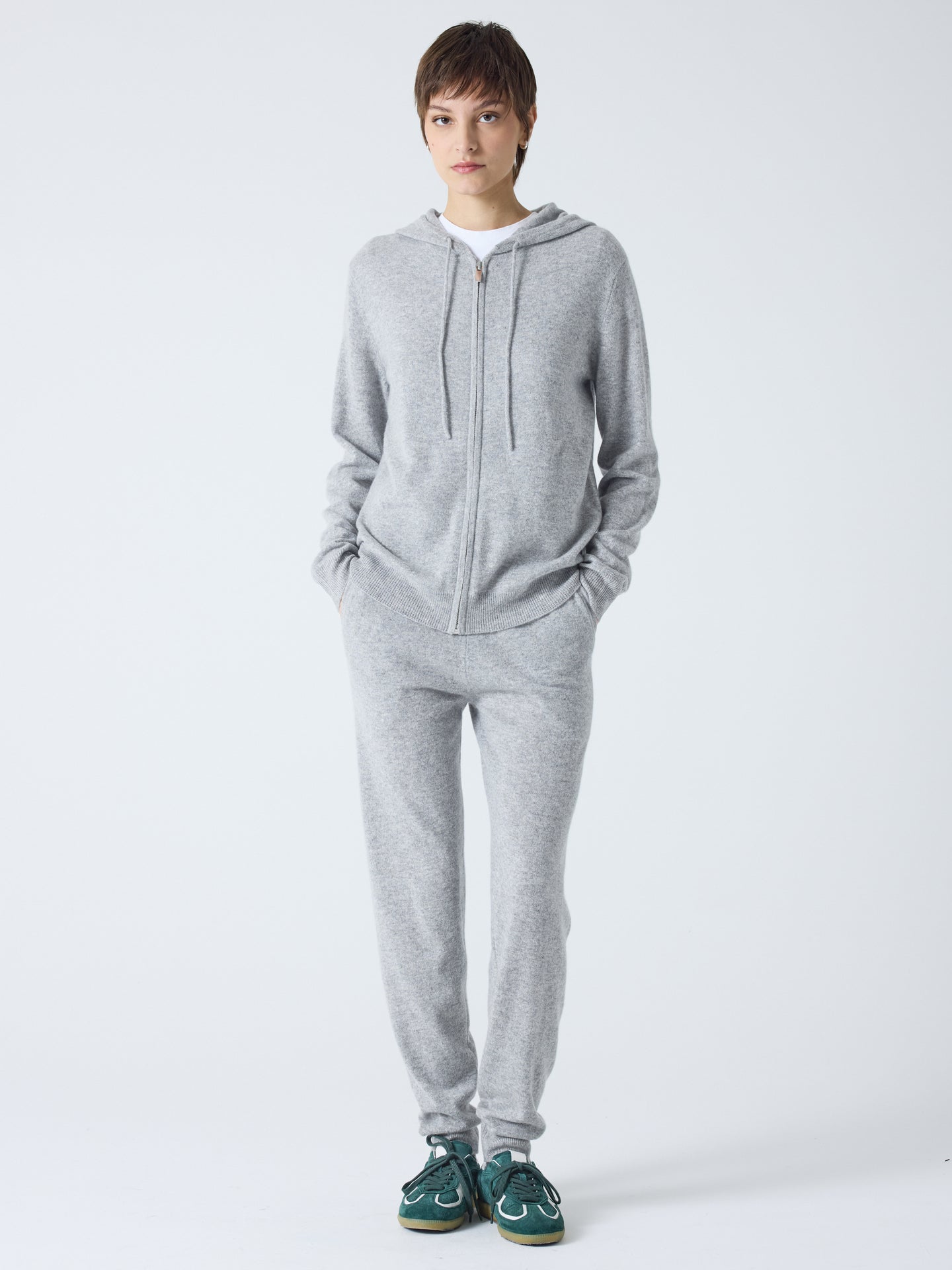 andrew - Jogging 100% cachemire - light heather grey