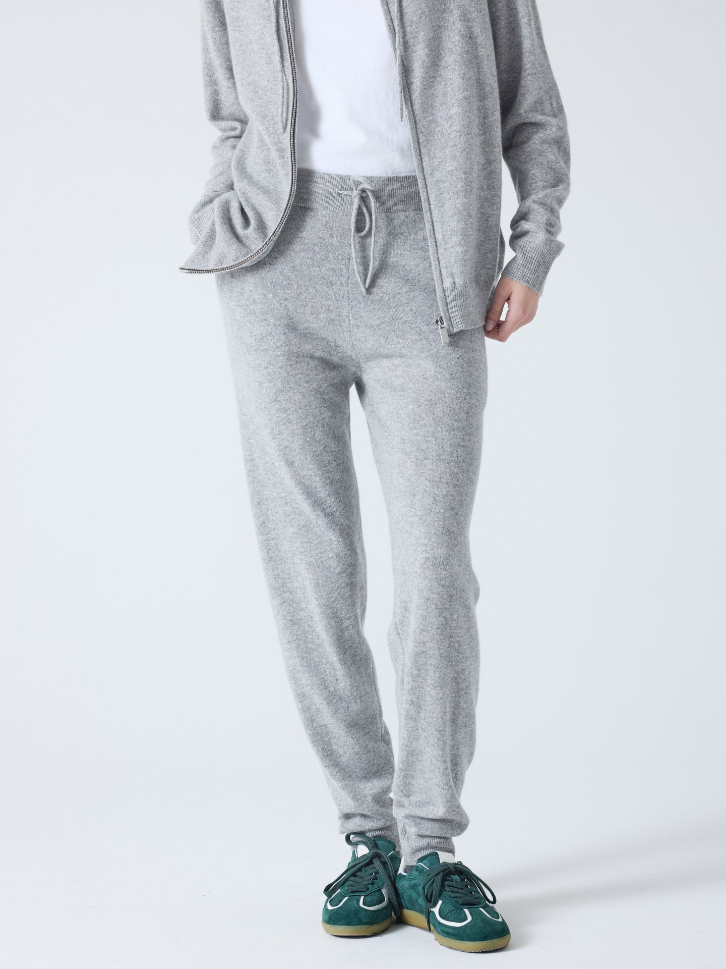 andrew - Jogging 100% cachemire - light heather grey