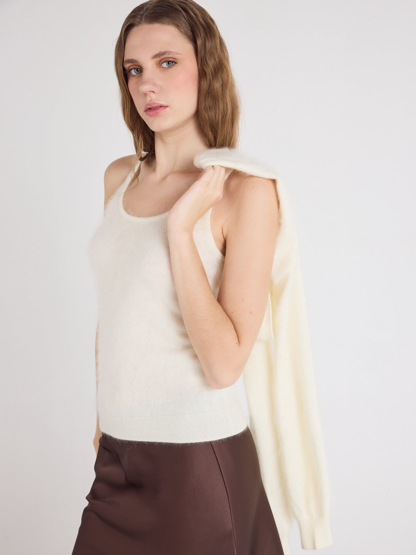 twinset billie - geborsteld kasjmier - cream