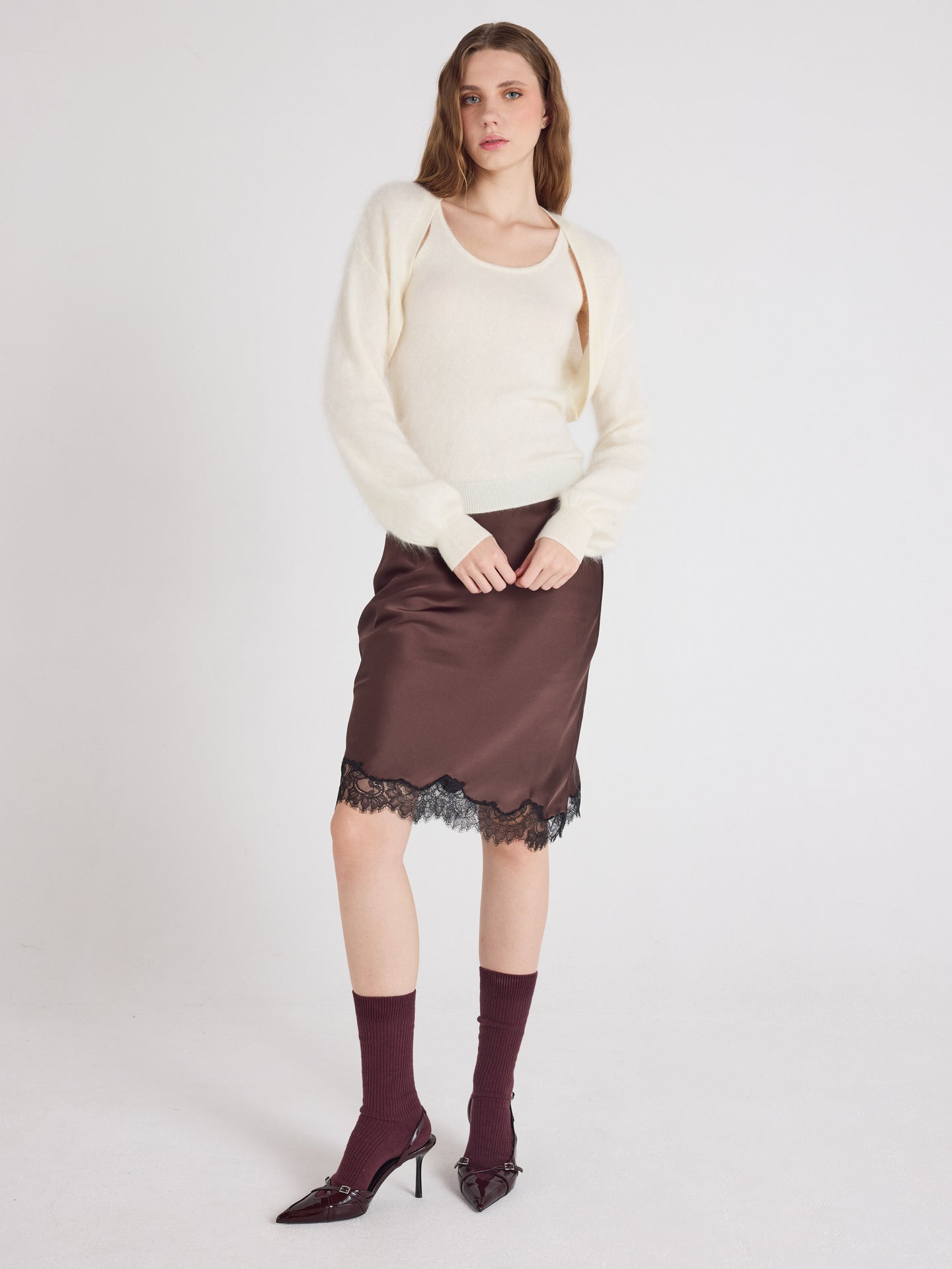 twinset billie - geborsteld kasjmier - cream