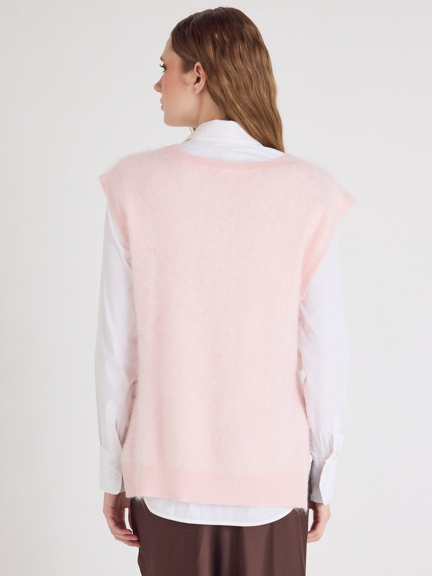 maglione miriam - cashmere spazzolato - rosa cipria chiaro