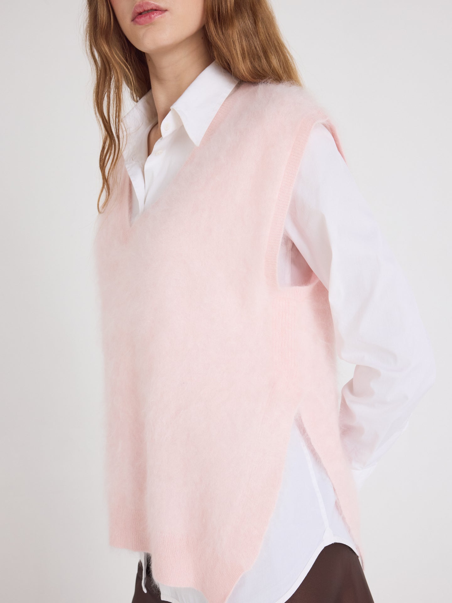 maglione miriam - cashmere spazzolato - rosa cipria chiaro