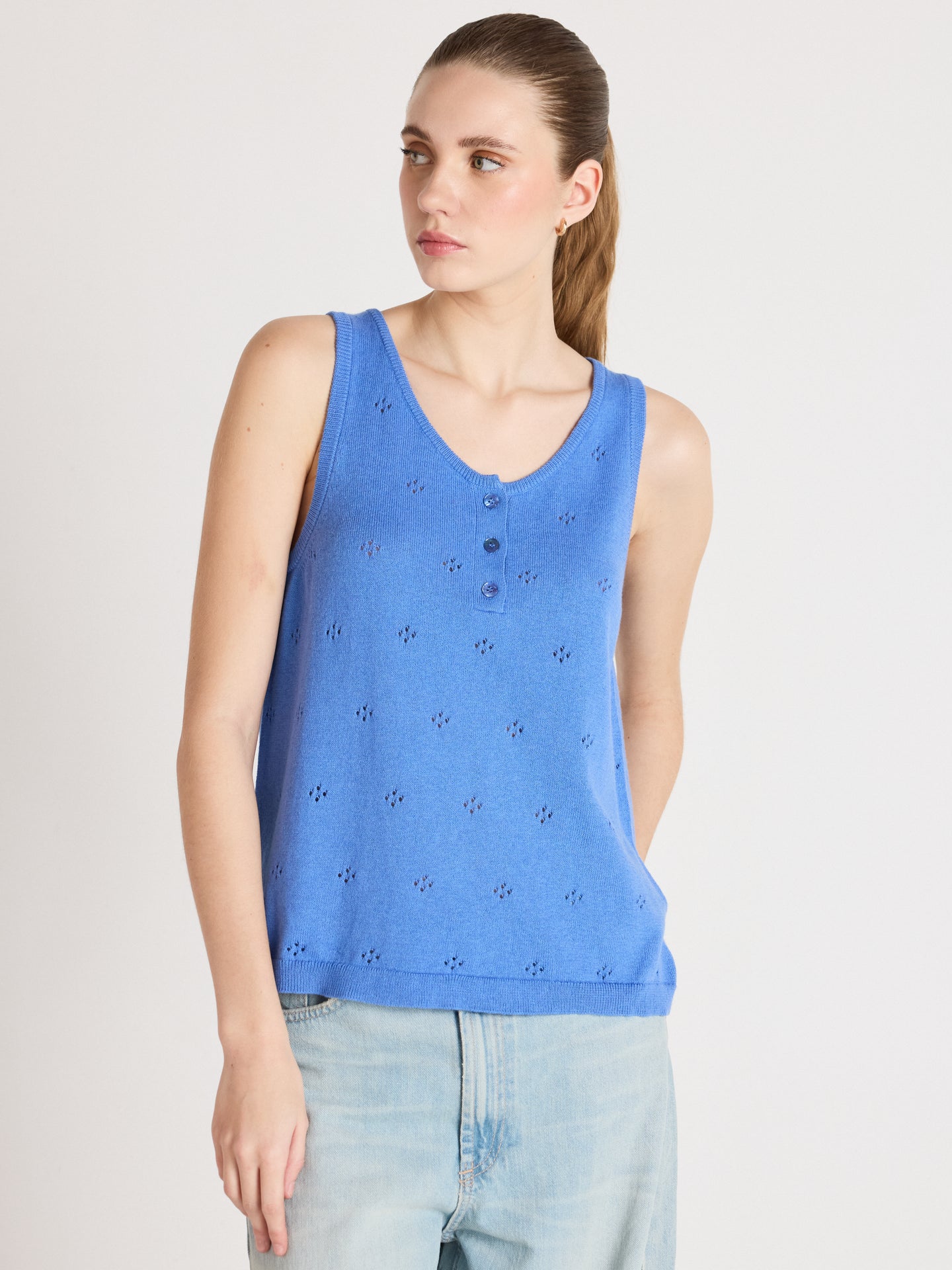 débardeur penelope - coton cachemire - baby blue