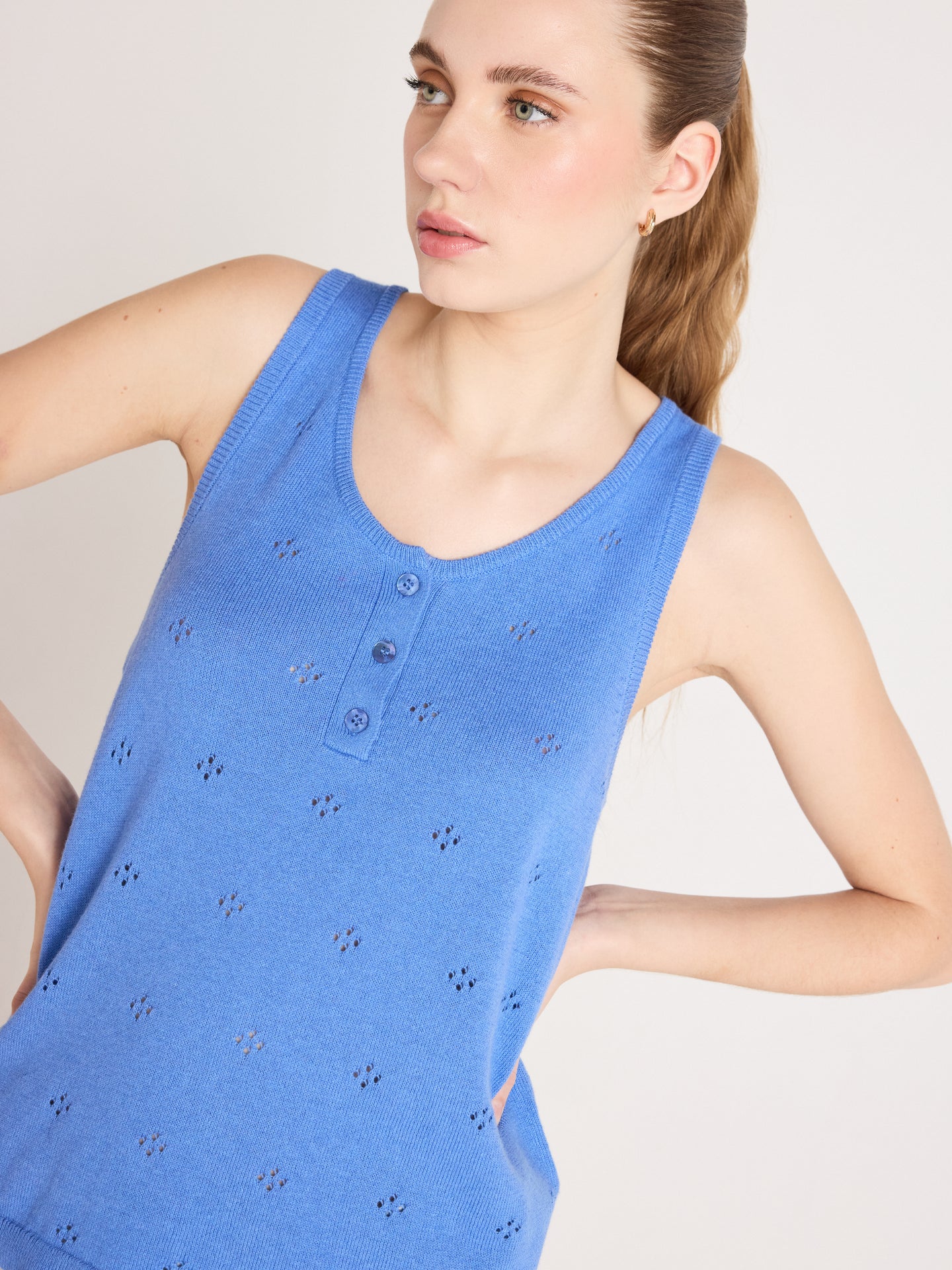 débardeur penelope - coton cachemire - baby blue