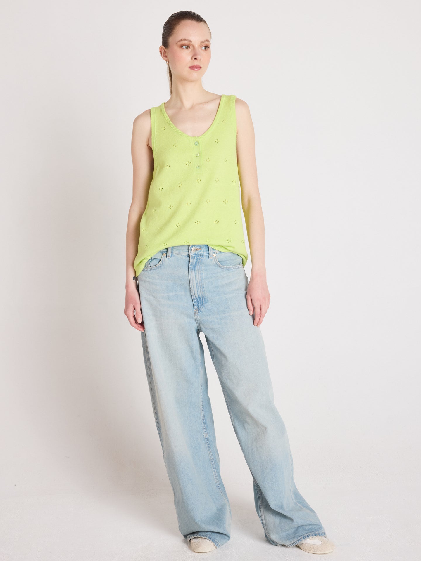 penelope - Débardeur coton cachemire - lime